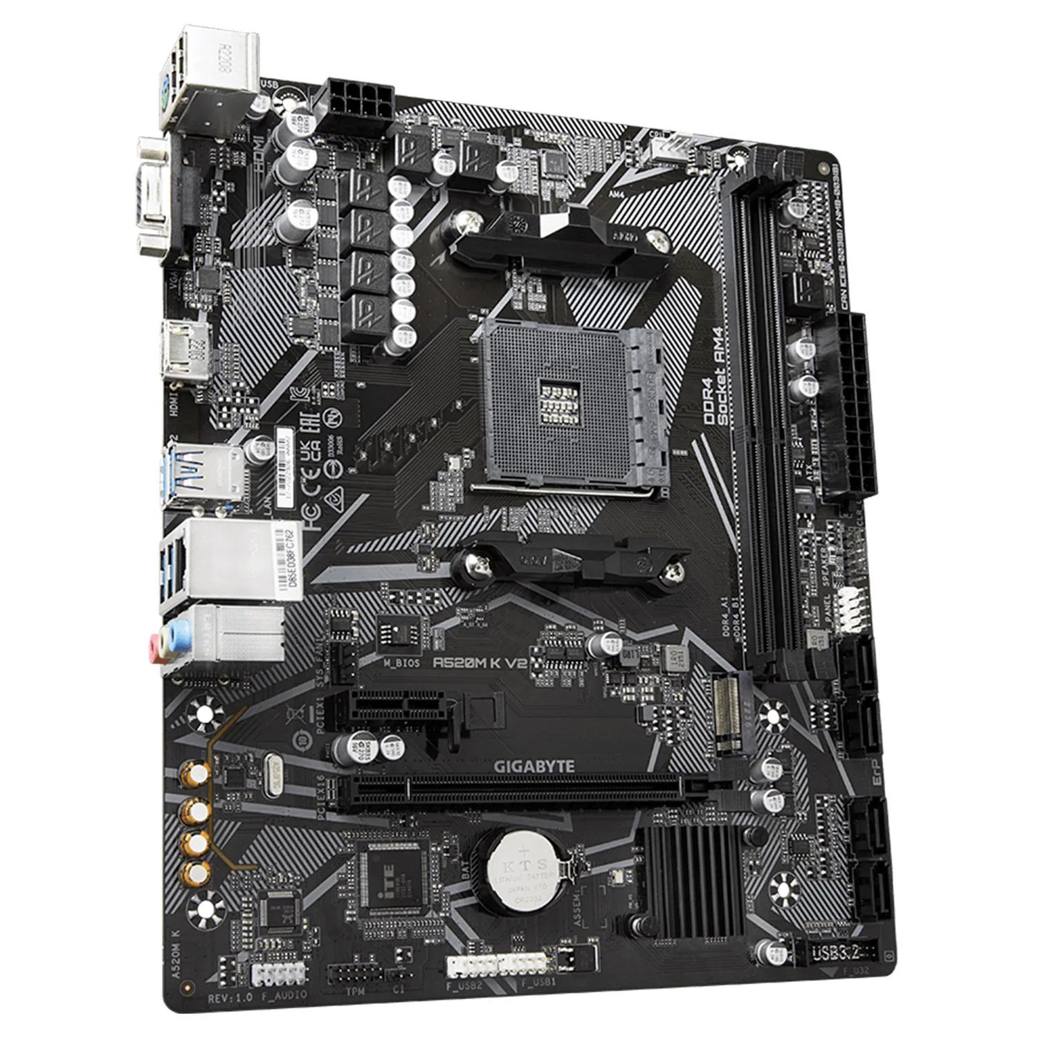 Tarjeta Madre GIGABYTE A520M K V2 AMD AM4 DDR4 Micro-ATX - Image 4
