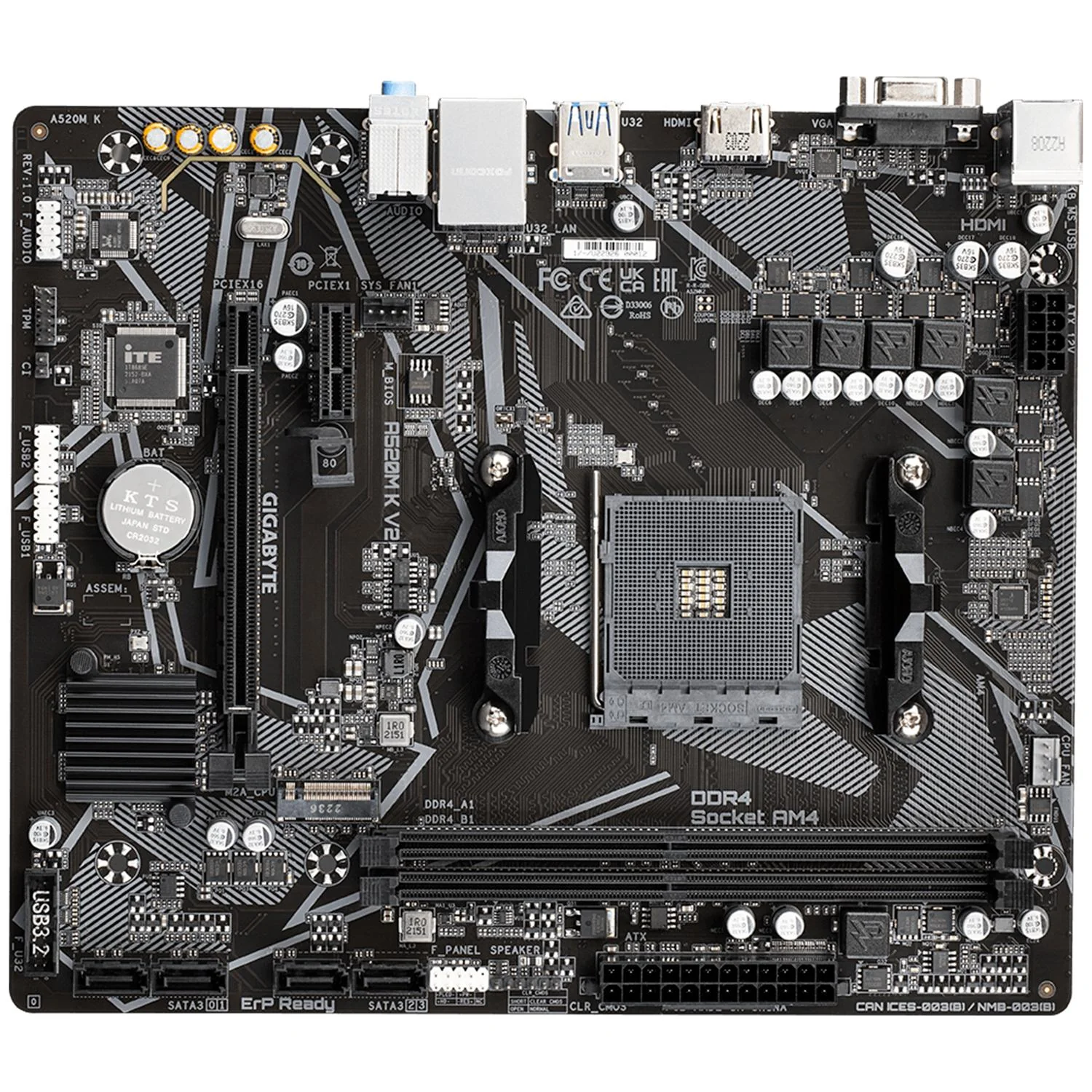 Tarjeta Madre GIGABYTE A520M K V2 AMD AM4 DDR4 Micro-ATX - Image 5