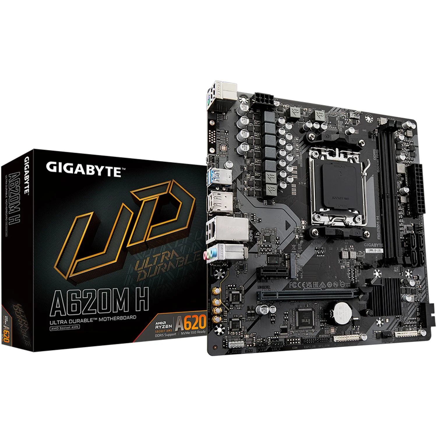 Tarjeta Madre GIGABYTE A620M H AM5 2x DDR5 M.2 PCIe 4.0 Micro ATX