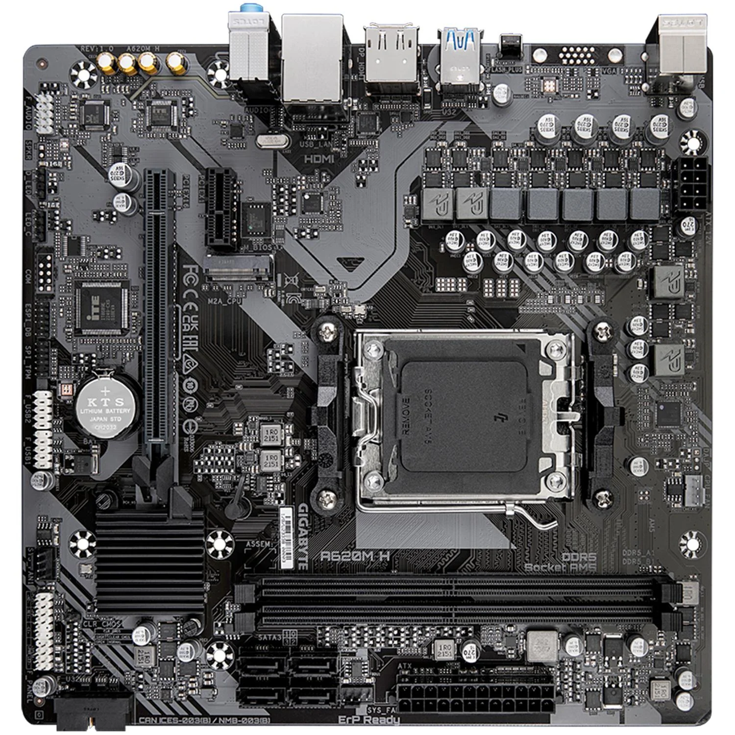 Tarjeta Madre GIGABYTE A620M H AM5 2x DDR5 M.2 PCIe 4.0 Micro ATX - Image 2