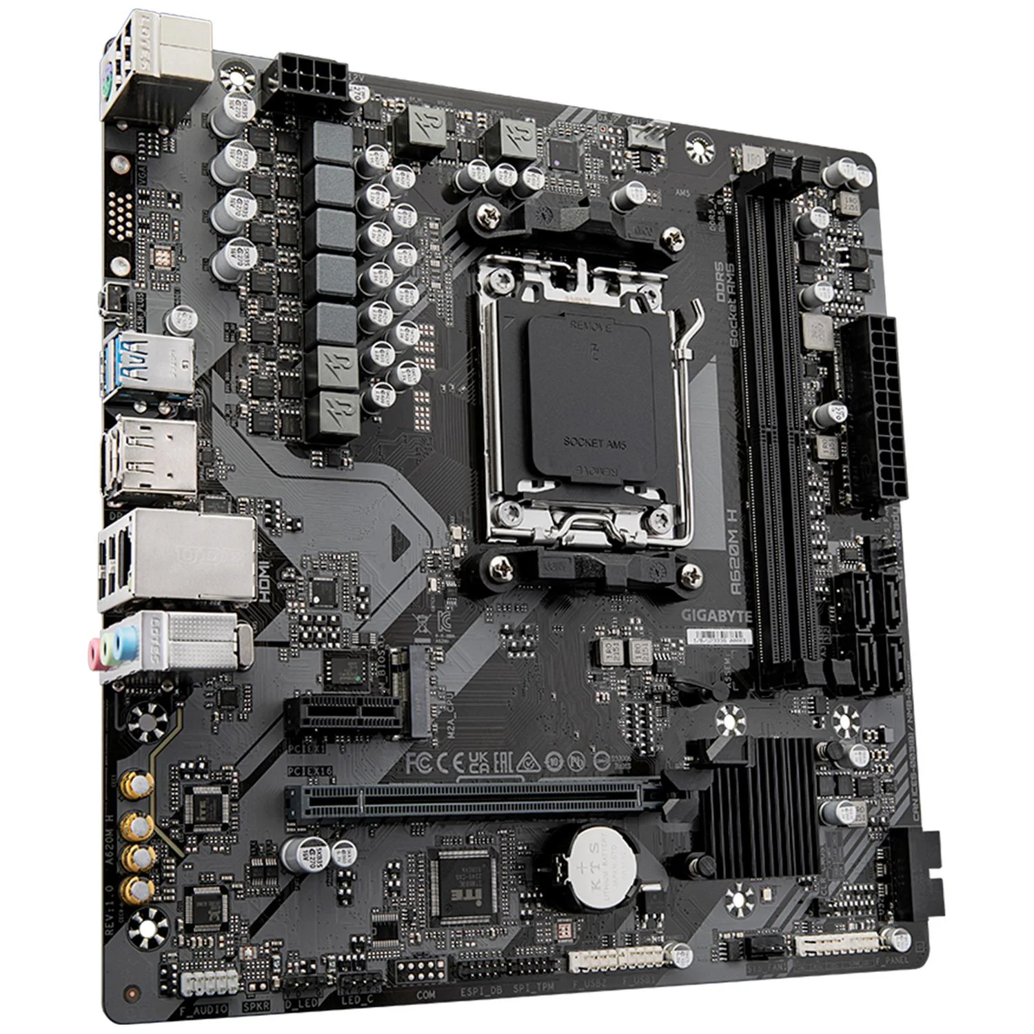 Tarjeta Madre GIGABYTE A620M H AM5 2x DDR5 M.2 PCIe 4.0 Micro ATX - Image 3
