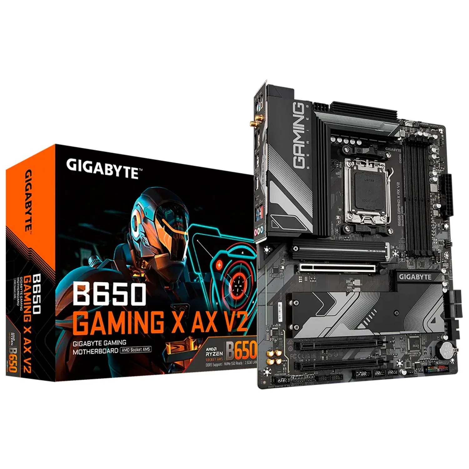 Tarjeta Madre GIGABYTE B650 GAMING X AX V2 AM5 4x DDR5 3x M.2 PCIe 4.0 USB-C WIFI 6 BT 5.3 ATX