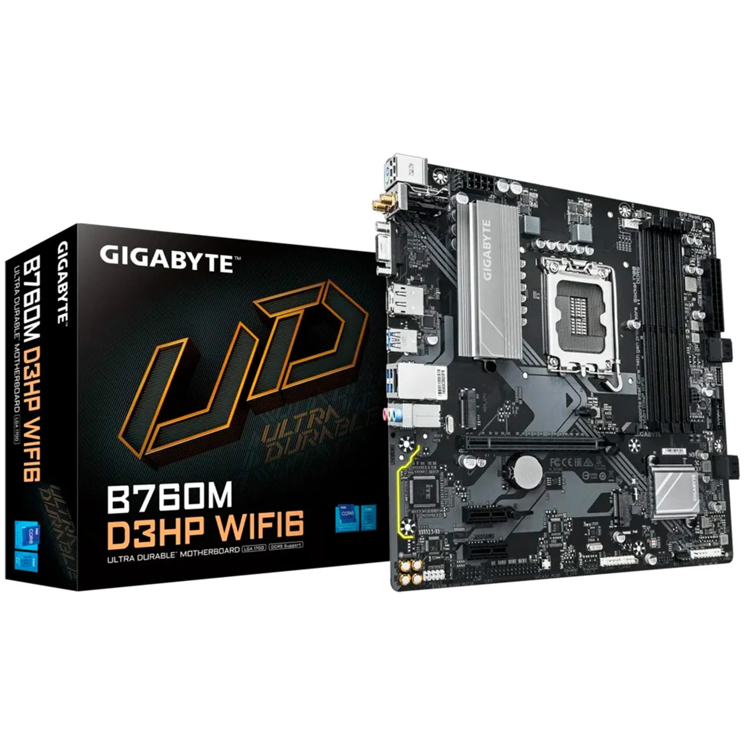 Tarjeta Madre GIGABYTE B760M D3HP WIFI6 LGA 1700 4x DDR5 2x M.2 PCIe 4.0 USB-C WIFI6 BT5.3 Micro ATX