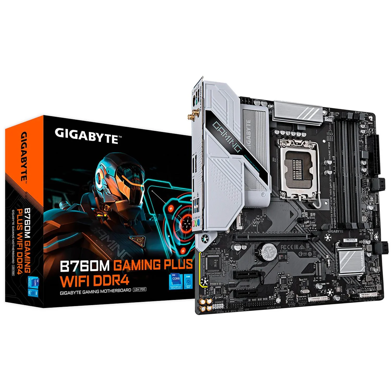 Tarjeta Madre GIGABYTE B760M GAMING PLUS WIFI LGA 1700 4x DDR4 2x M.2 PCIe 4.0 WiFi 6 BT 5.3 Micro ATX