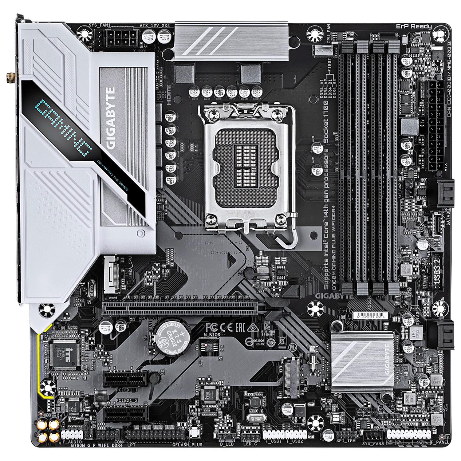 Tarjeta Madre GIGABYTE B760M GAMING PLUS WIFI LGA 1700 4x DDR4 2x M.2 PCIe 4.0 WiFi 6 BT 5.3 Micro ATX - Image 2