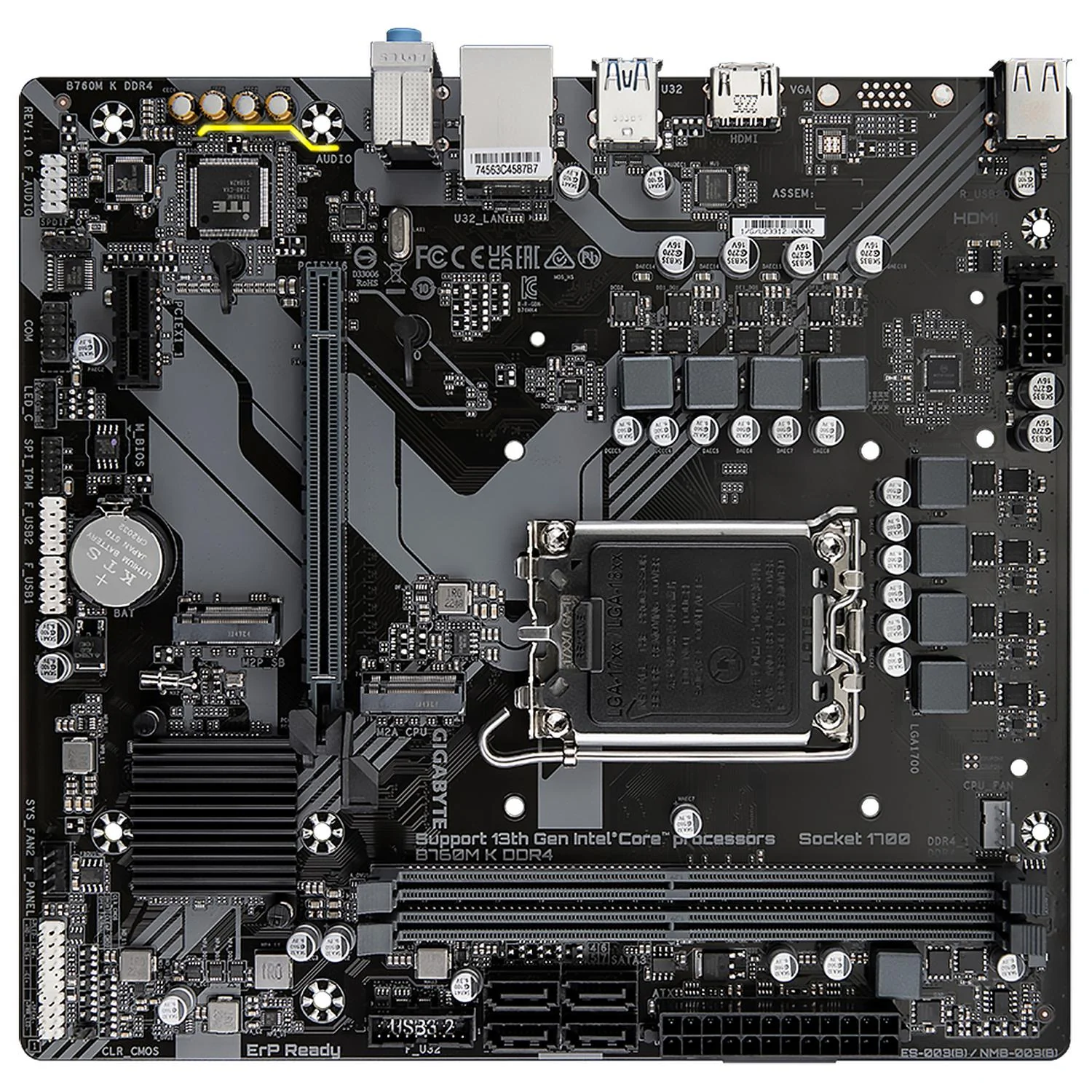 Tarjeta Madre GIGABYTE B760M K DDR4 LGA 1700 2x DDR4 1x M.2 PCIe 4.0 Micro ATX - Image 4