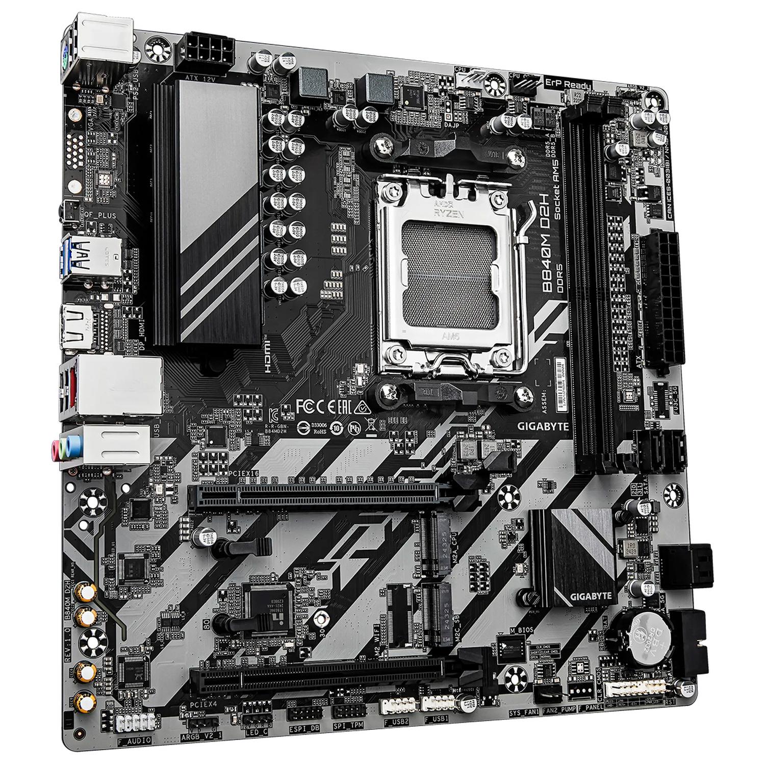 Tarjeta Madre GIGABYTE B840M D2H AM5 2x DDR5 1 x M.2 PCIe 4.0 Micro ATX - Image 3