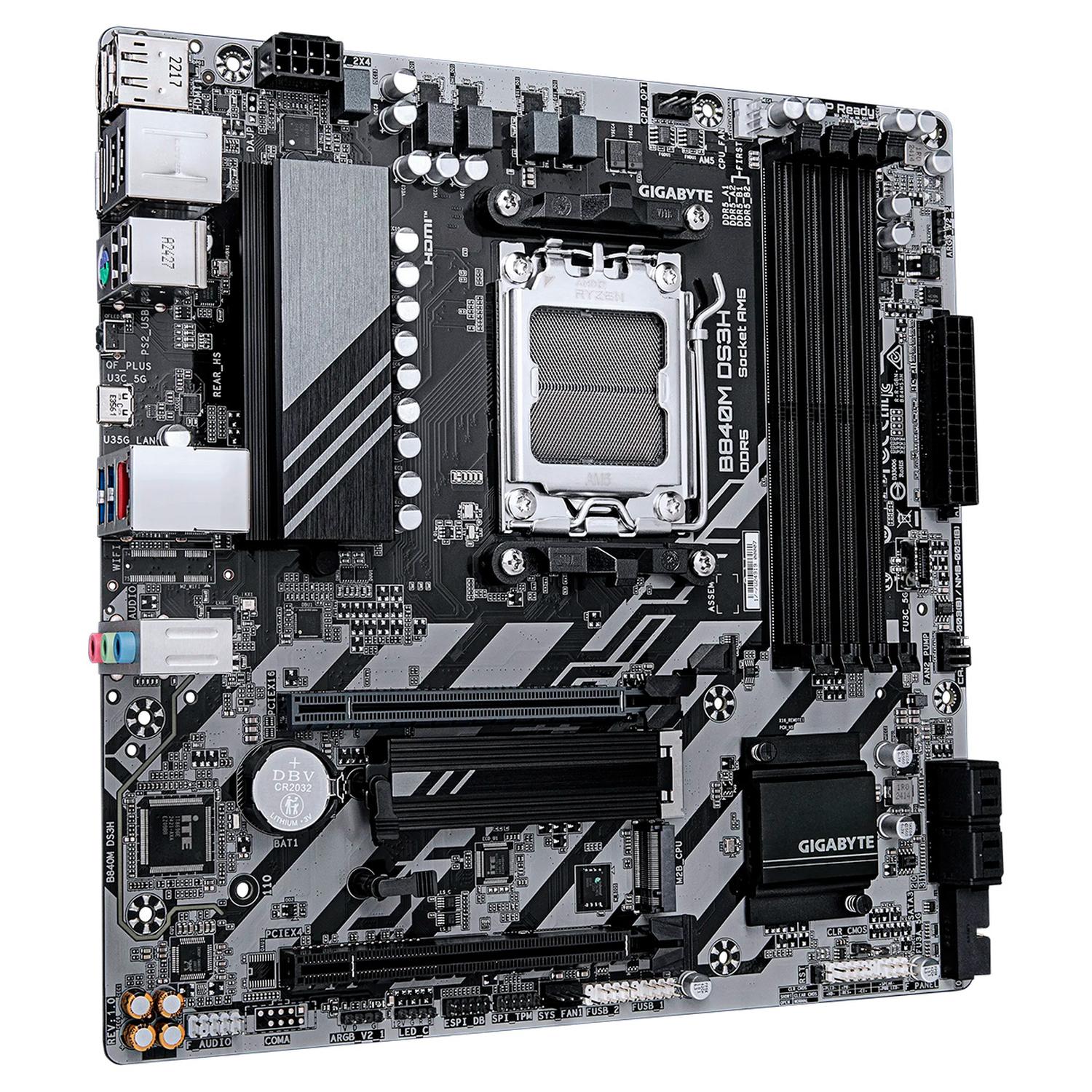 Tarjeta Madre GIGABYTE B840M DS3H AM5 4x DDR5 2x M.2 PCIe 4.0 USB-C Micro ATX - Image 3
