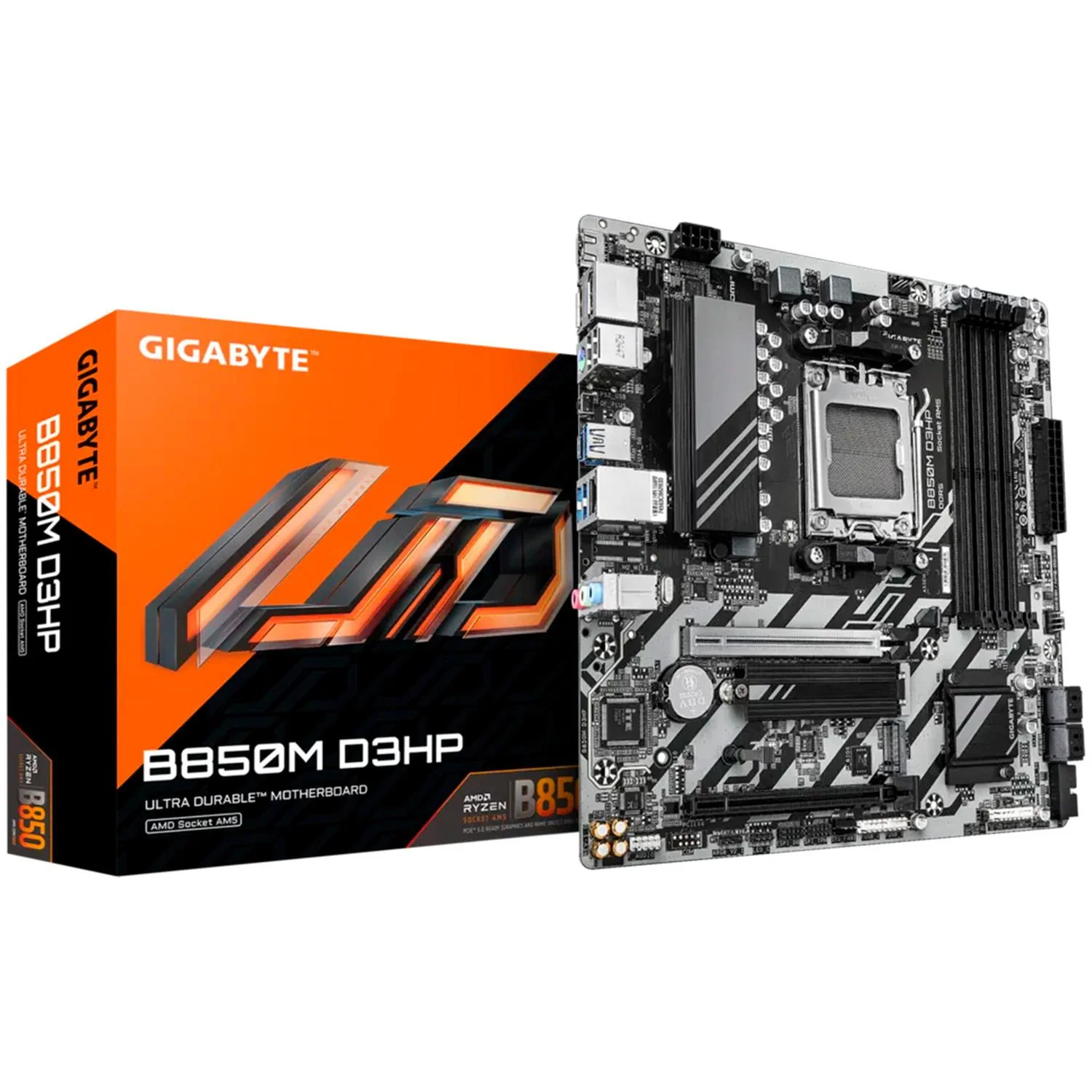 Tarjeta Madre GIGABYTE B850M D3HP AM5 4x DDR5 2x M.2 PCIe 5.0 USB-C Micro ATX