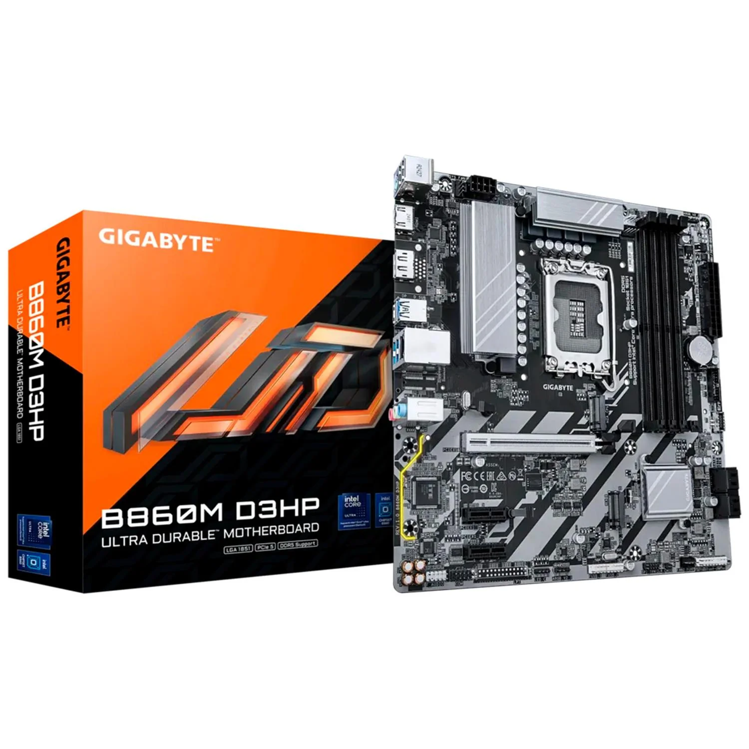Tarjeta Madre GIGABYTE B860M D3HP LGA 1851 4x DDR5 2x M.2 PCIe 4.0 USB-C Micro ATX