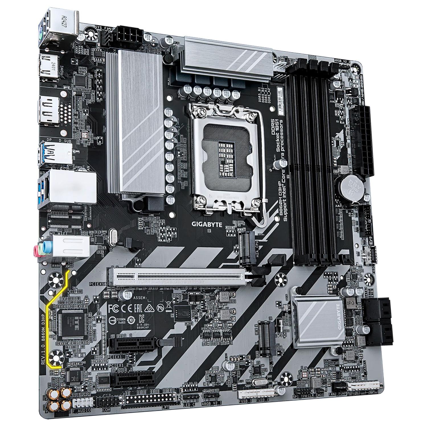 Tarjeta Madre GIGABYTE B860M D3HP LGA 1851 4x DDR5 2x M.2 PCIe 4.0 USB-C Micro ATX - Image 3