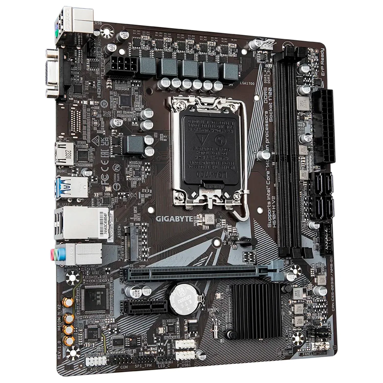 Tarjeta Madre GIGABYTE H610M H V2 LGA 1700 2x DDR5 1x M.2 PCIe 4.0 Micro ATX - Image 3