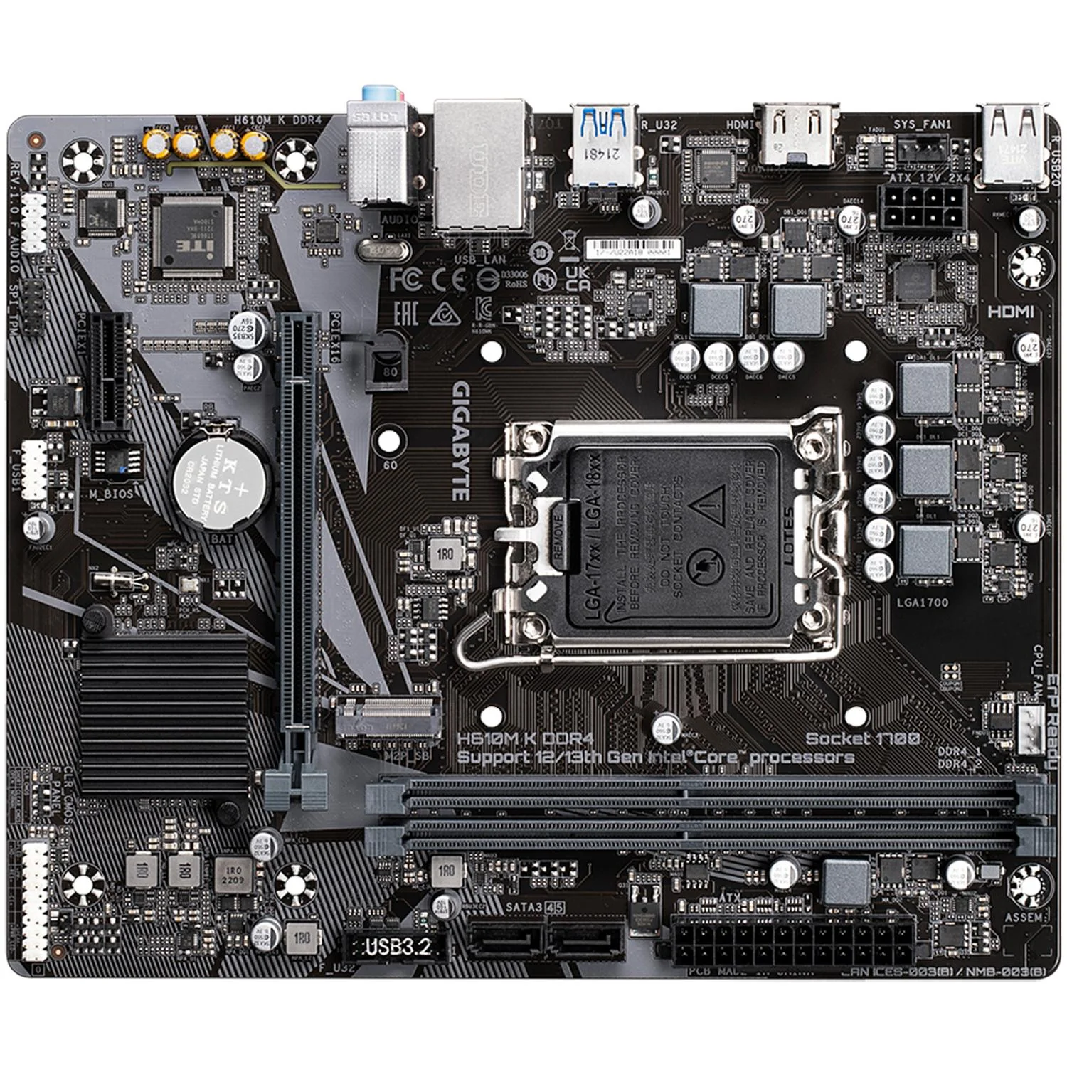 Tarjeta Madre GIGABYTE H610M K DDR4 LGA1700 2x DDR4 1x M.2 PCIe 3.0 Micro ATX - Image 5