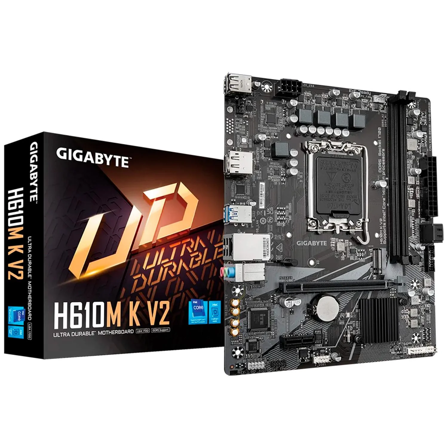 Tarjeta Madre GIGABYTE H610M K V2 LGA1700 2x DDR5 1x M.2 PCIe 4.0 Micro ATX