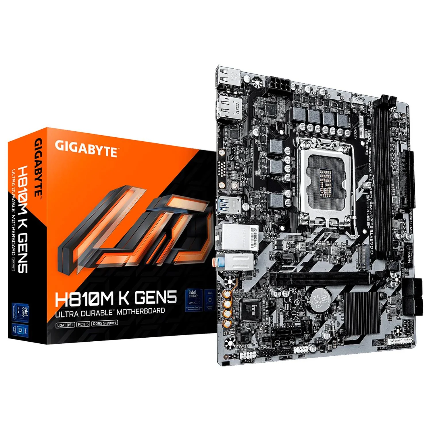 Tarjeta Madre GIGABYTE H810M K GEN5 LGA 1851 2x DDR5 1x M.2 PCIe 4.0 Micro ATX