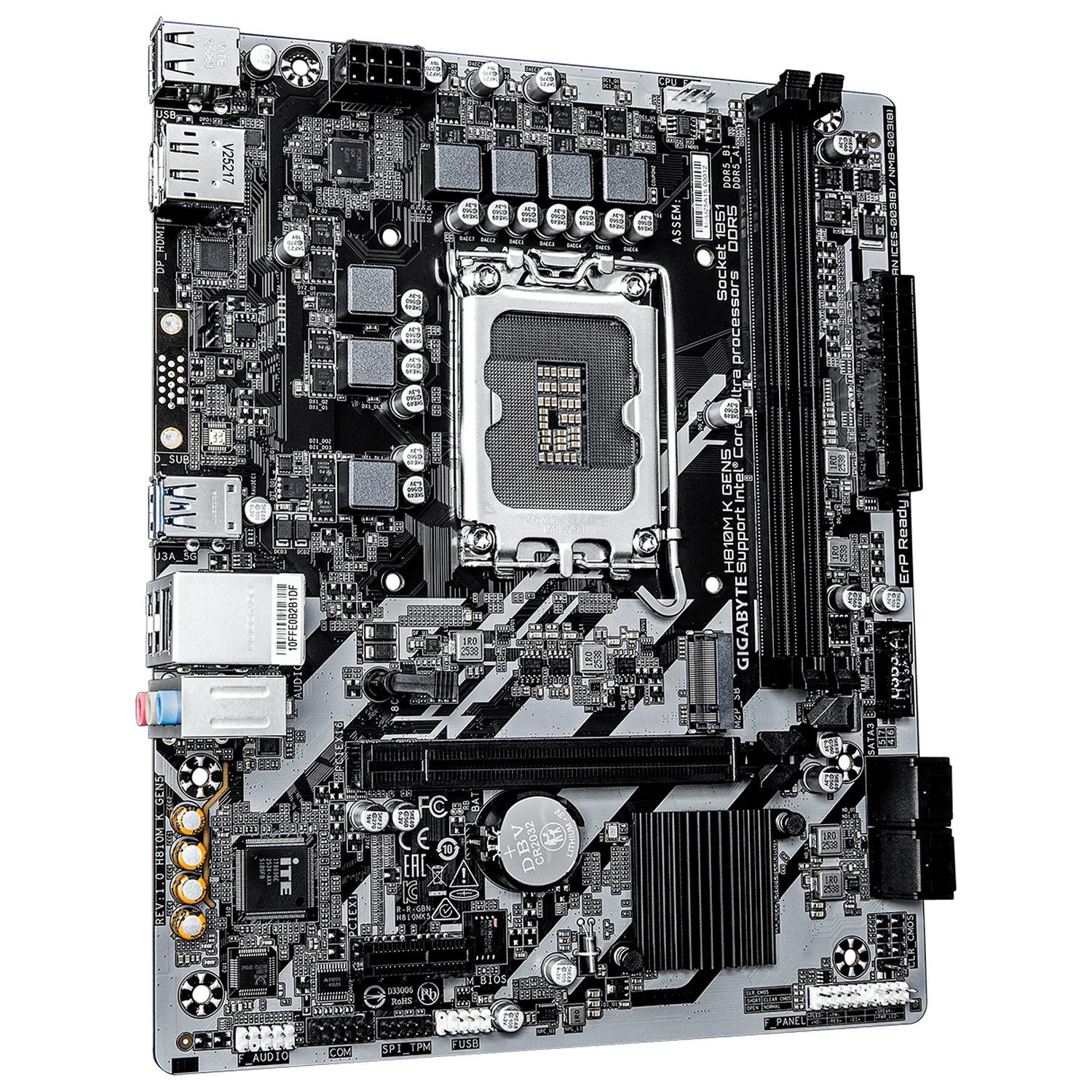 Tarjeta Madre GIGABYTE H810M K GEN5 LGA 1851 2x DDR5 1x M.2 PCIe 4.0 Micro ATX - Image 3