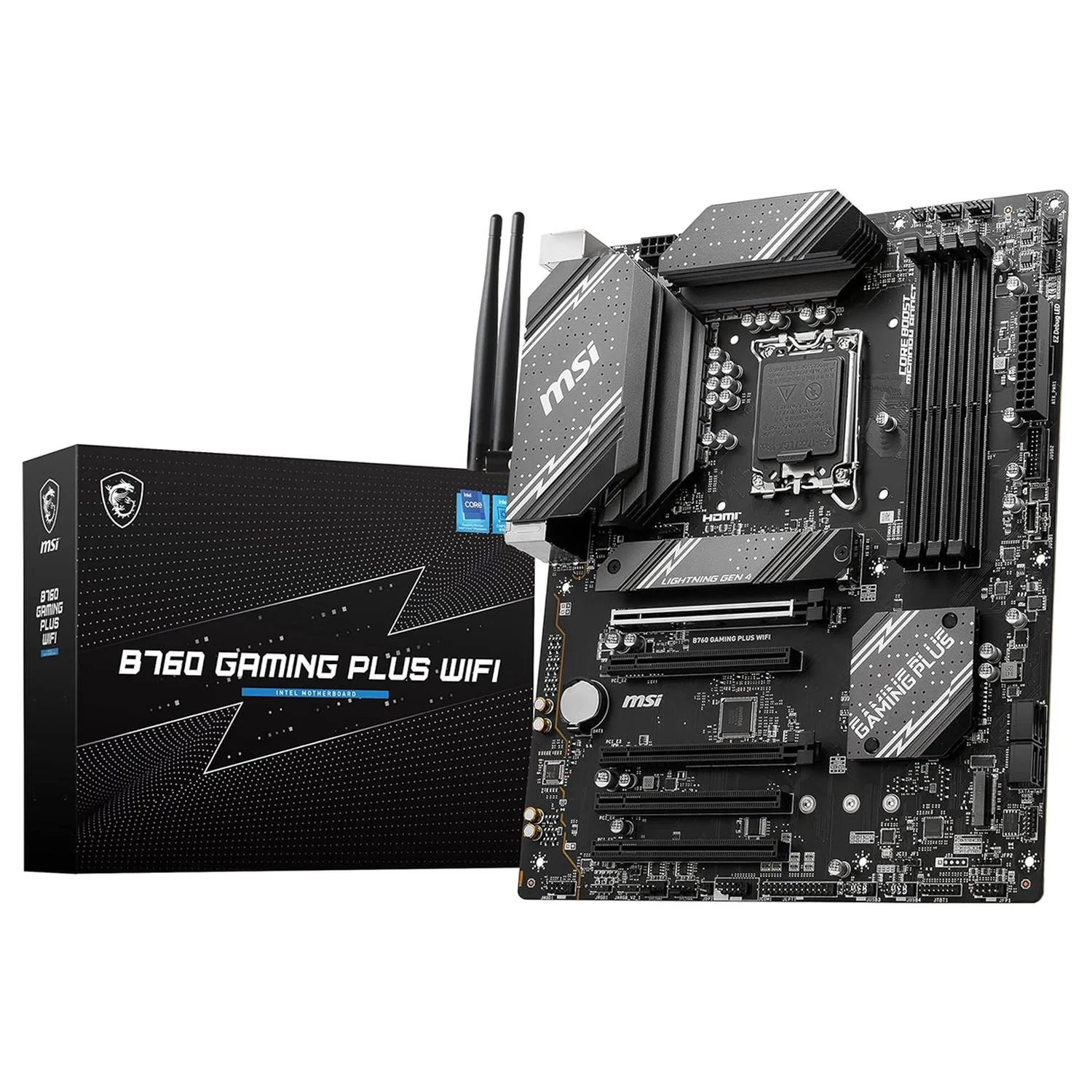 Tarjeta Madre MSI B760 GAMING PLUS WIFI LGA1700 4x DDR5 2x M.2 PCIe 4.0 USB-C WIFI 6E BT 5.3 ATX