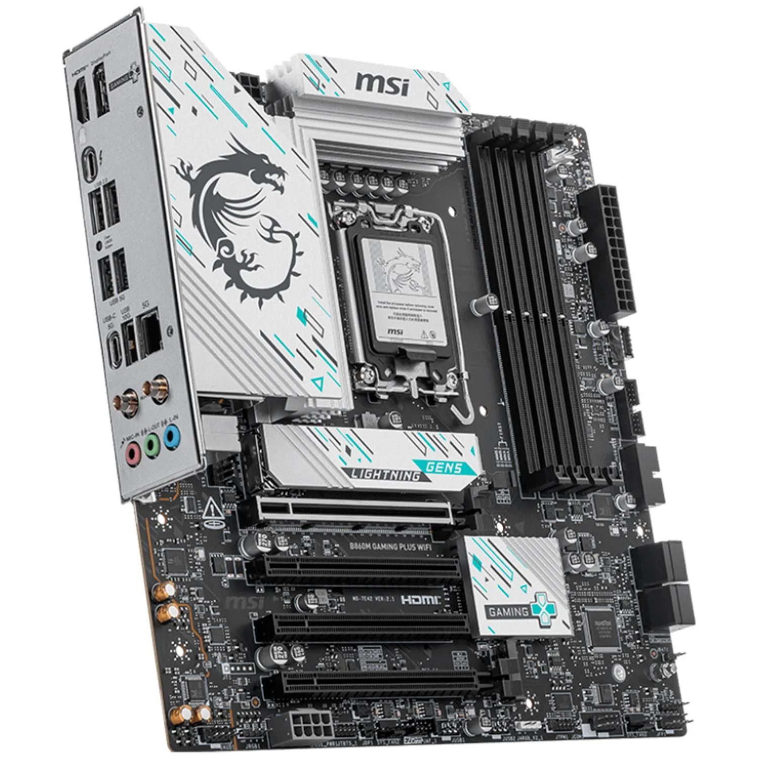 Tarjeta Madre MSI B860M GAMING PLUS WIFI LGA 1851 4x DDR5 3x M.2 PCIe 5.0 USB-C Wi-Fi 7 BT 5.4 Micro ATX - Image 4