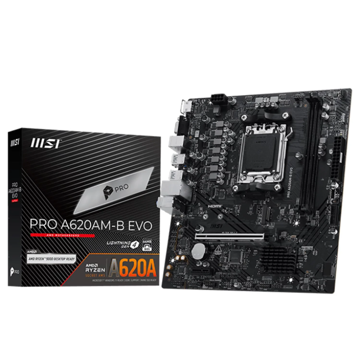 Tarjeta Madre MSI PRO A620AM-B EVO AM5 2x DDR5 1x M.2 PCIe 4.0 Micro ATX