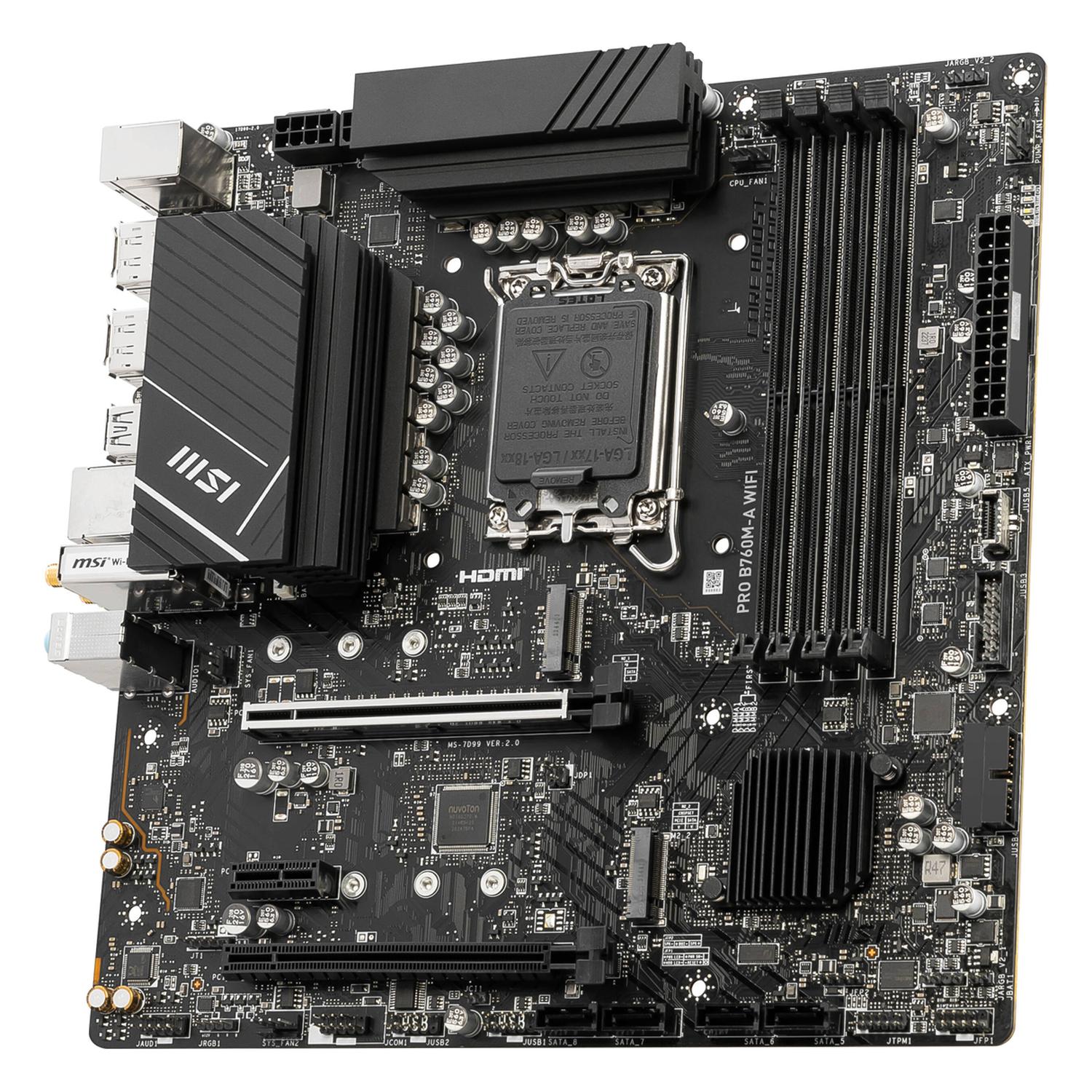 Tarjeta Madre MSI PRO B760M-A WIFI LGA1700 4x DDR5 2x M.2 PCIe 4.0 USB-C WIFI 6E BT 5.3 Micro ATX - Image 4