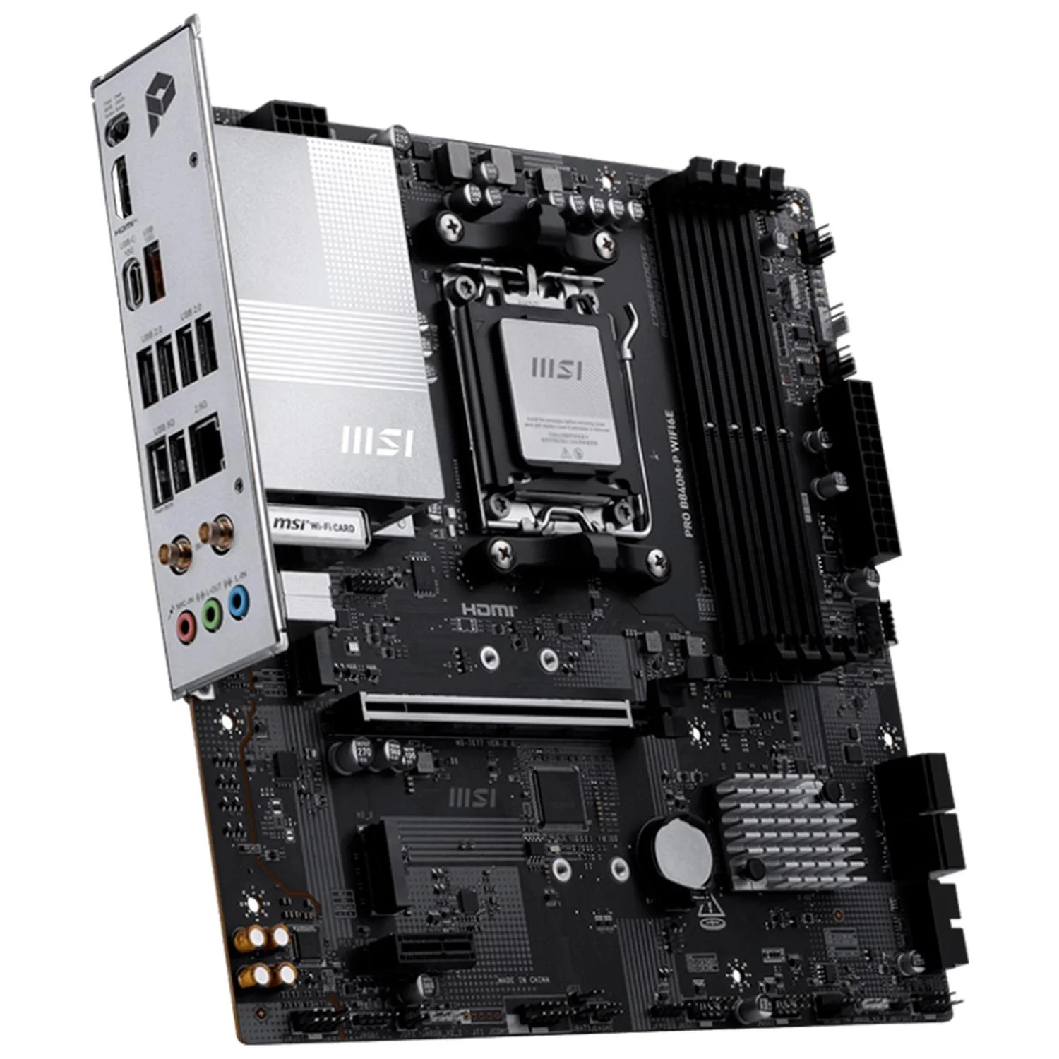 Tarjeta Madre MSI PRO B840M-P WIFI6E AM5 4x DDR5 2x M.2 PCIe 4.0 USB-C WIFI 6E BT 5.3 Micro ATX - Image 3