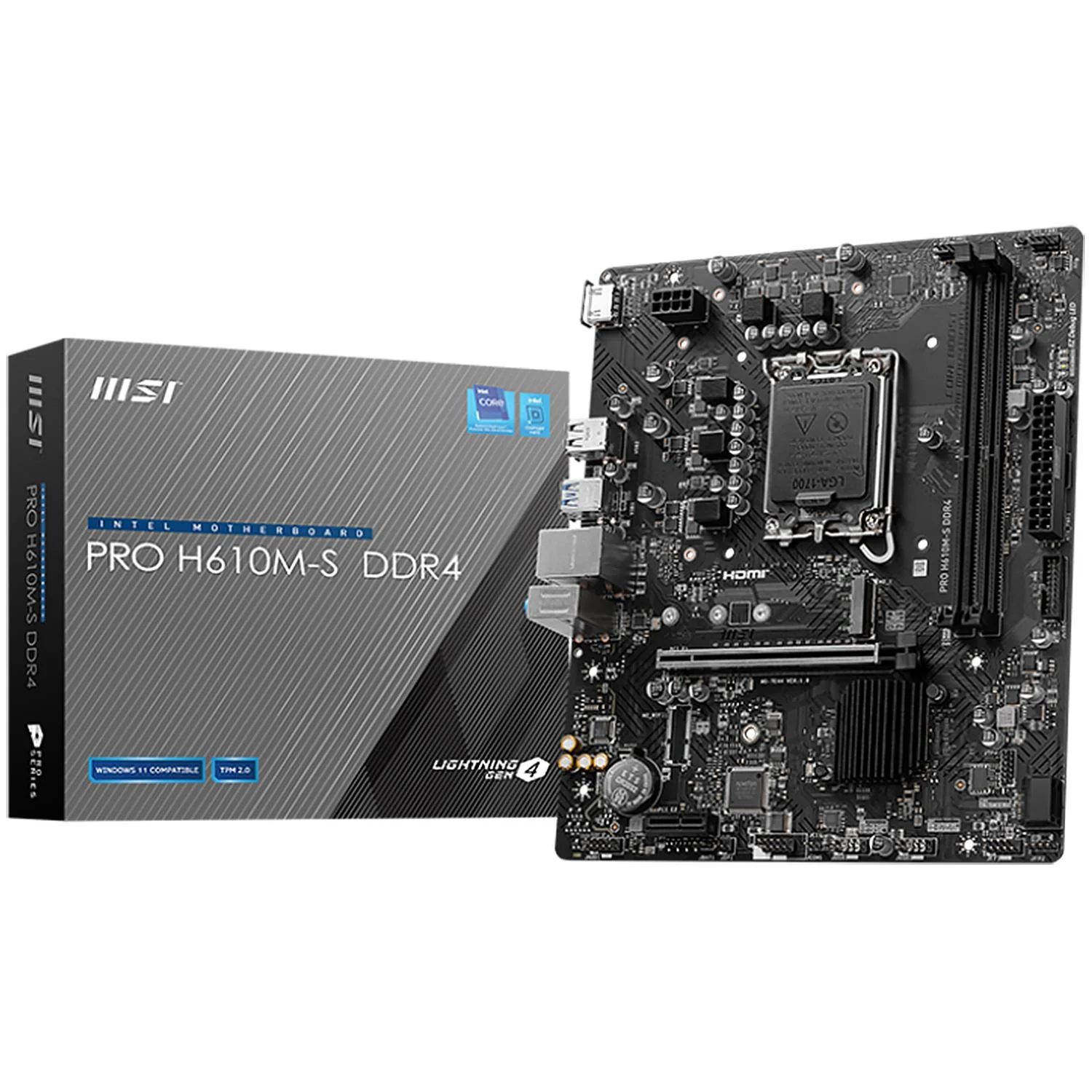 Tarjeta Madre MSI PRO H610M-S DDR4 LGA 1700 2x DDR4 1x M.2 PCIe 4.0 Micro ATX