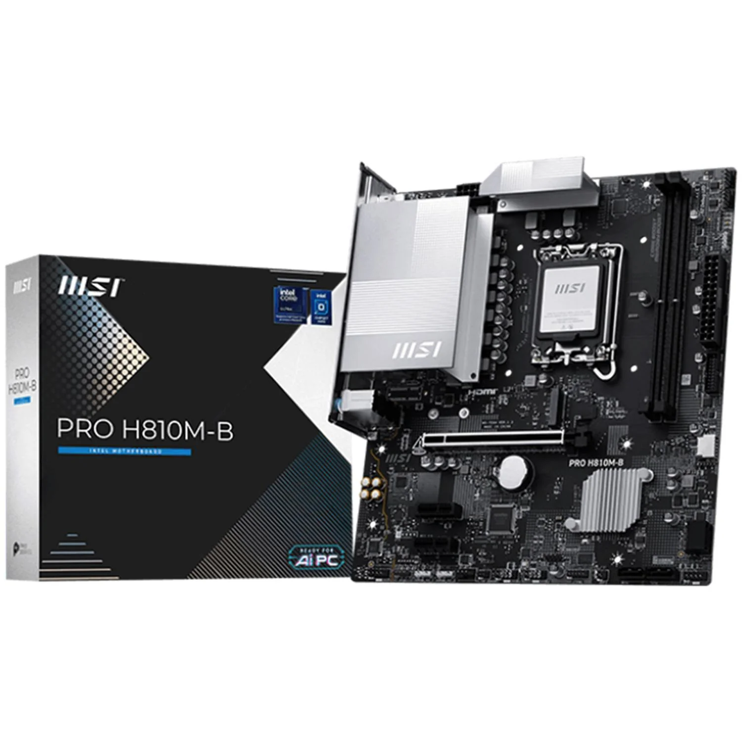 Tarjeta Madre MSI PRO H810M-B LGA 1851 2x DDR5 1x M.2 PCIe 5.0 USB-C Micro ATX - Image 2