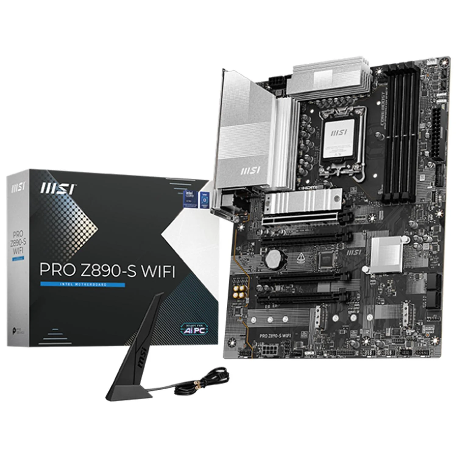 Tarjeta Madre MSI PRO Z890-S WIFI BLACK LGA 1851 4x DDR5 3x M.2 PCIe 5.0 USB-C WIFI 7 BT 5.4 ATX