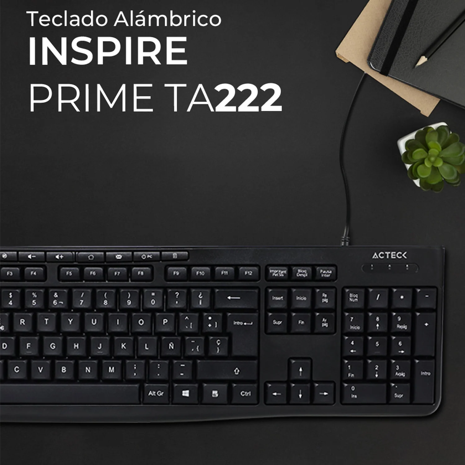 Teclado ACTECK INSPIRE PRIME TA222 Membrana Negro AC-940146 - Image 4