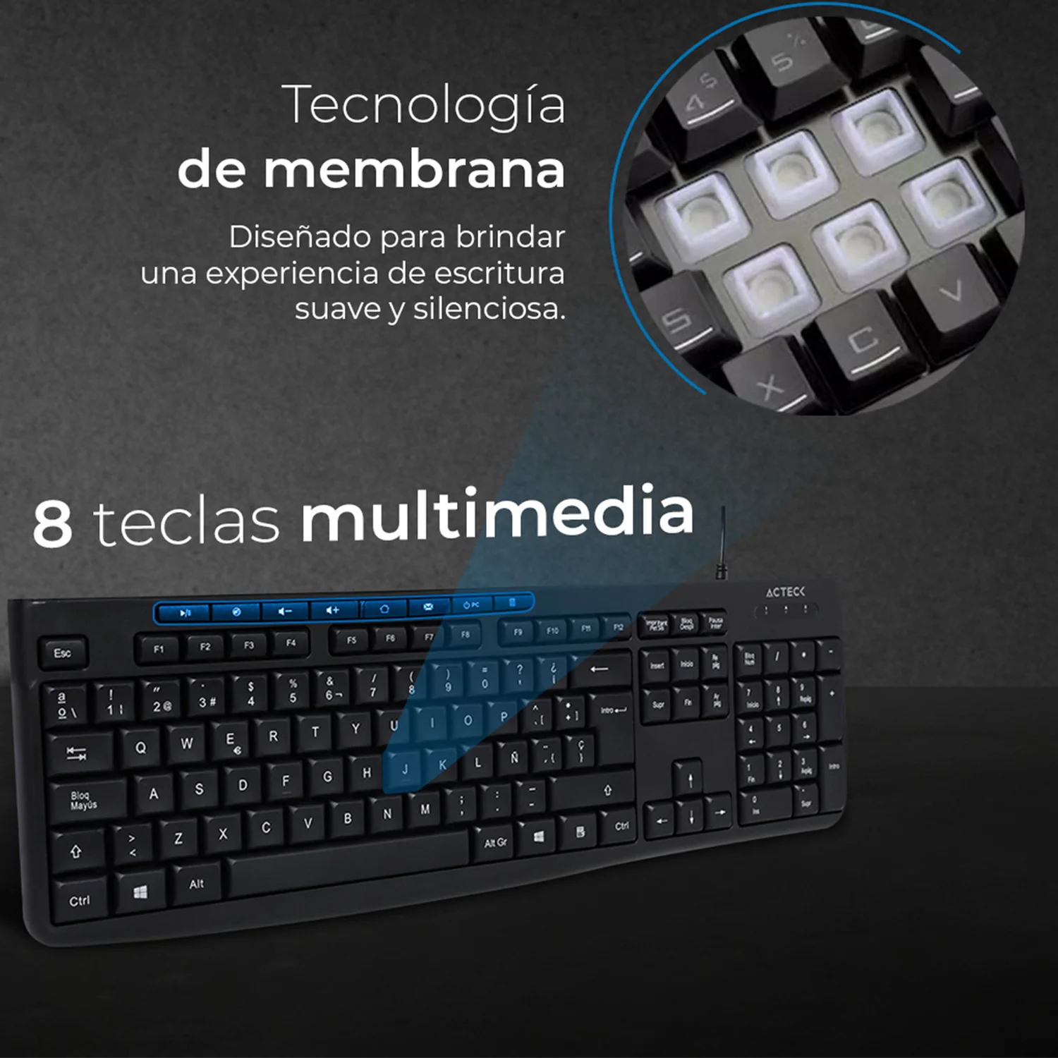 Teclado ACTECK INSPIRE PRIME TA222 Membrana Negro AC-940146 - Image 5