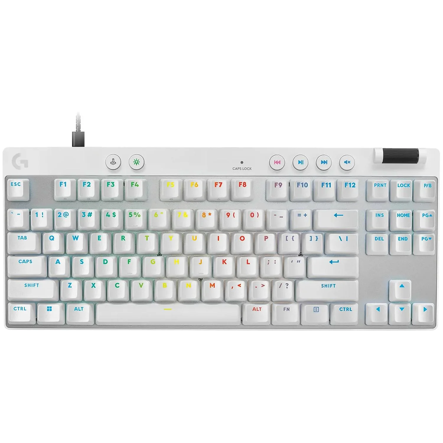 Teclado Gamer LOGITECH X TKL RAPID Switch Magnetico Analogico RGB Bluetooth USB Idioma Ingles Blanco