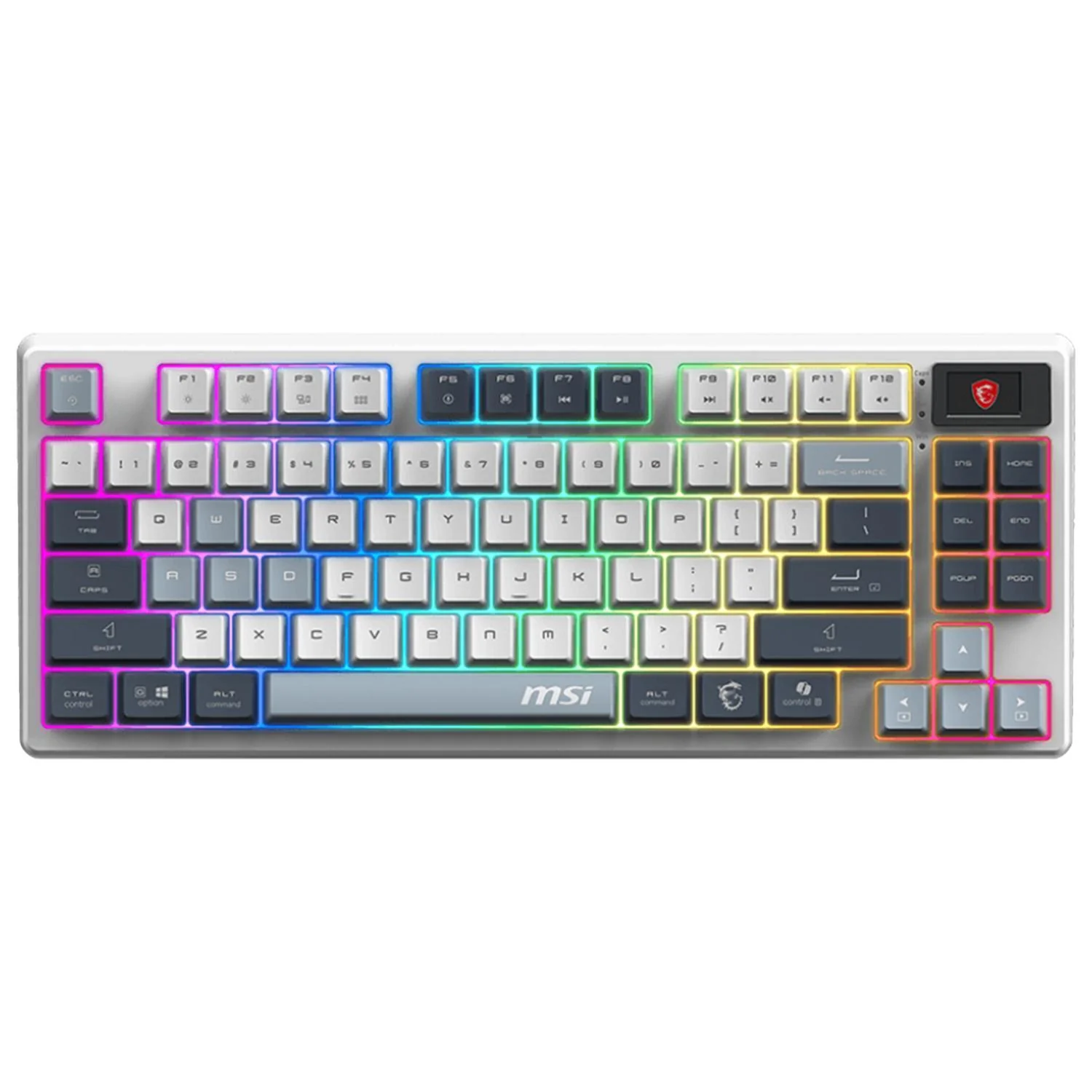 Teclado Gamer Mecanico MSI FORGE GK600 TKL WIRELESS SKY Switch Azul Inalambrico USB 2.4 GHz + BT Tamaño 80% RGB Blanco/Azul FORGE GK600 TKL W SKY US - Image 2