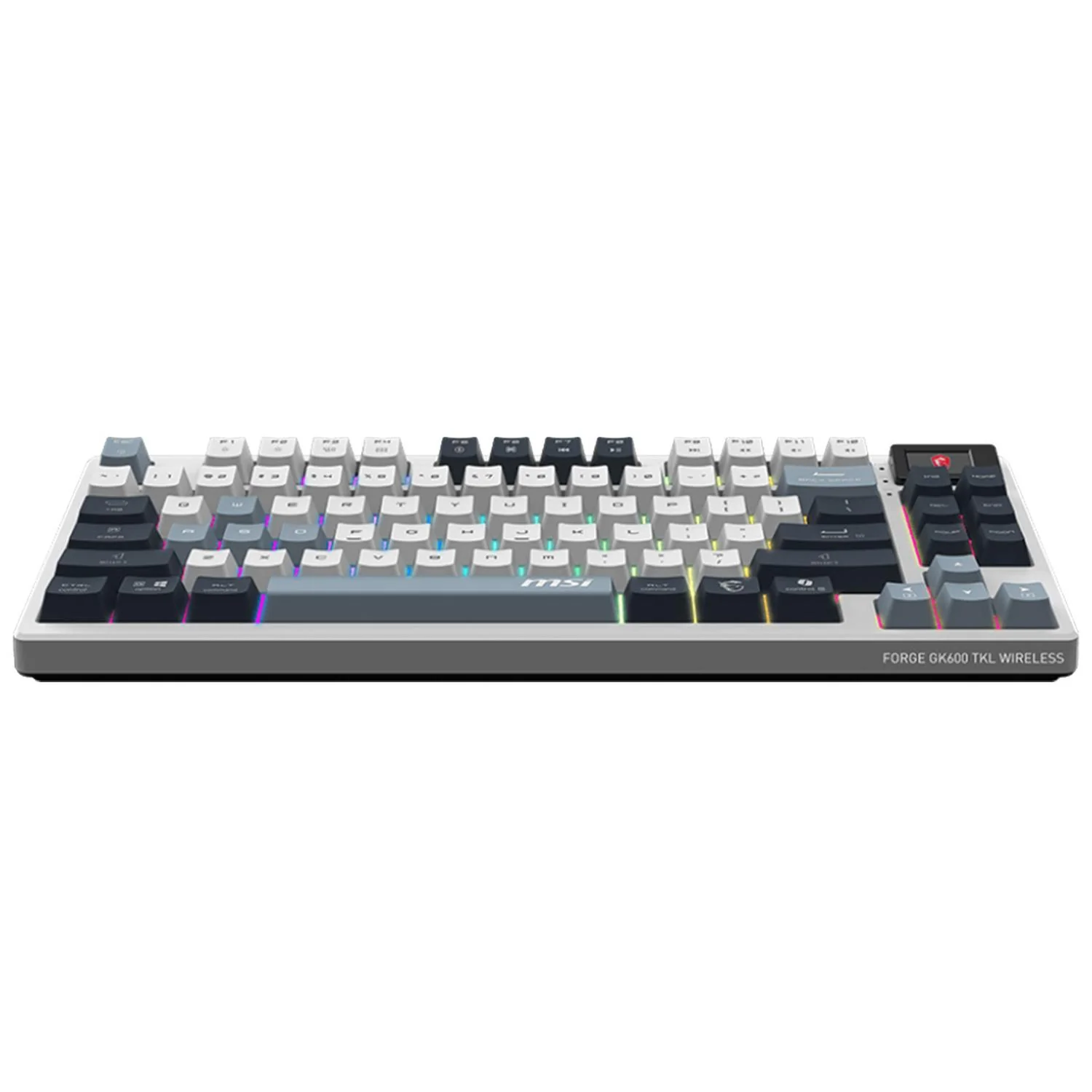Teclado Gamer Mecanico MSI FORGE GK600 TKL WIRELESS SKY Switch Azul Inalambrico USB 2.4 GHz + BT Tamaño 80% RGB Blanco/Azul FORGE GK600 TKL W SKY US - Image 4
