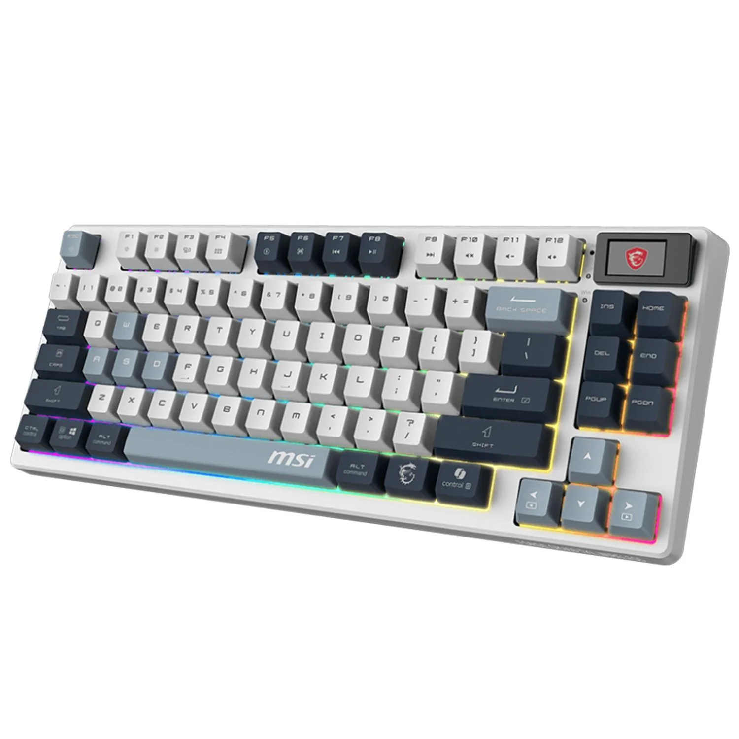 Teclado Gamer Mecanico MSI FORGE GK600 TKL WIRELESS SKY Switch Azul Inalambrico USB 2.4 GHz + BT Tamaño 80% RGB Blanco/Azul FORGE GK600 TKL W SKY US - Image 5