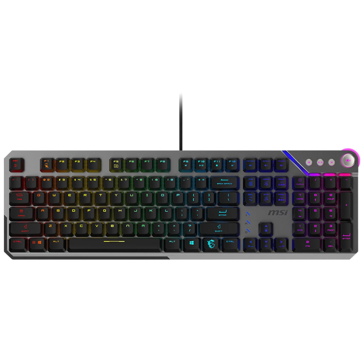 Teclado Gamer Mecanico MSI STRIKE 600 Switch Silencioso USB 2.0 Tamaño 100% RGB Negro - Image 5