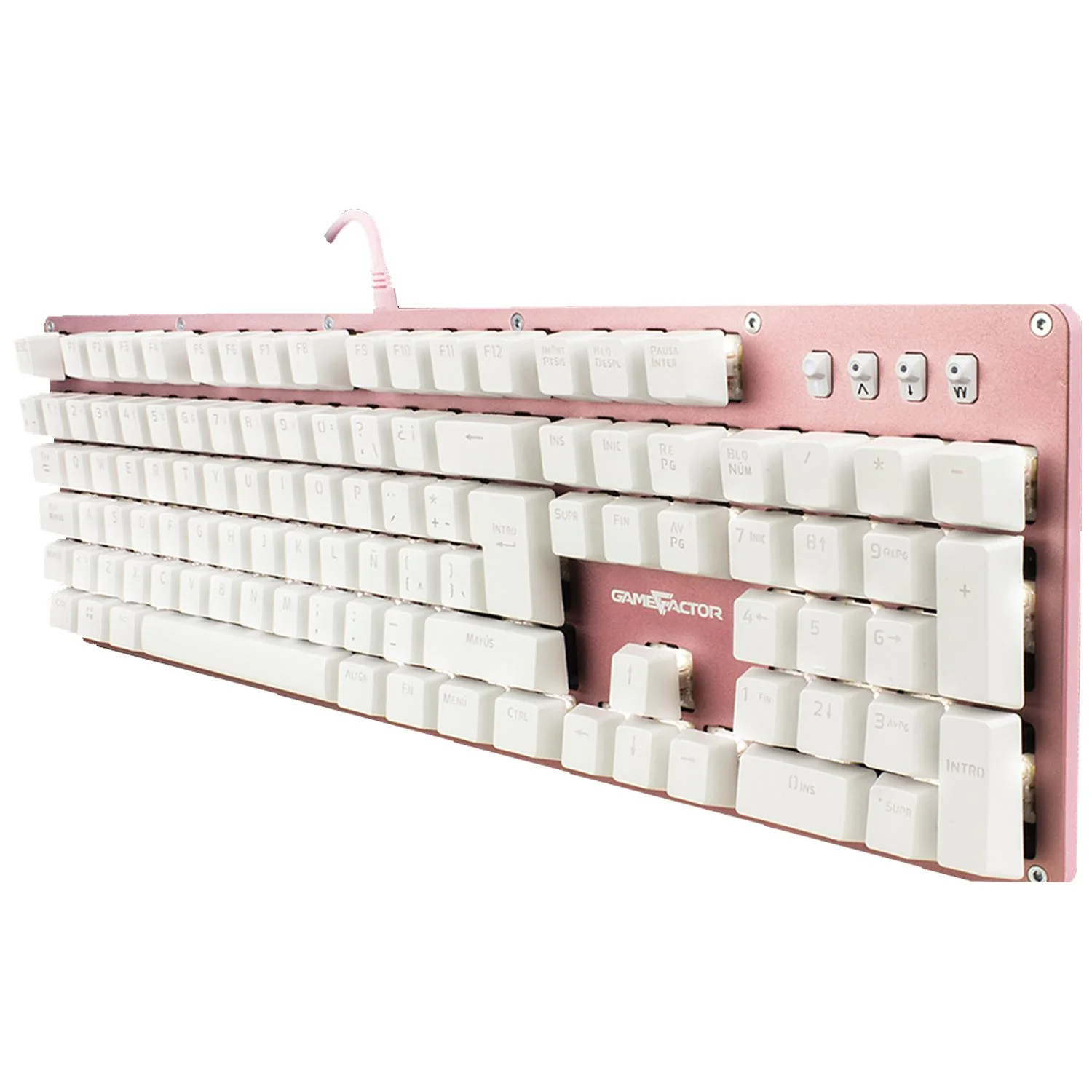 Teclado Gamer Mecanico Switch Rojo Multicolor GAME FACTOR KBG400-PK-RD Rosa - Image 3