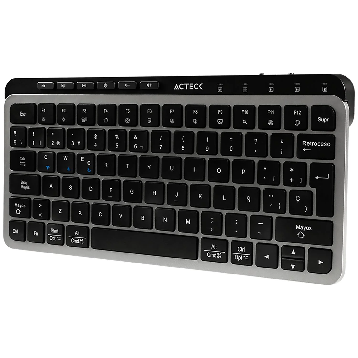 Teclado Multidispositivo ACTECK INSPIRE KREA TI750 Inalambrico USB 2.4GHz + BT 5.1 Tamaño 65% Negro/Gris AC-940092 - Image 6