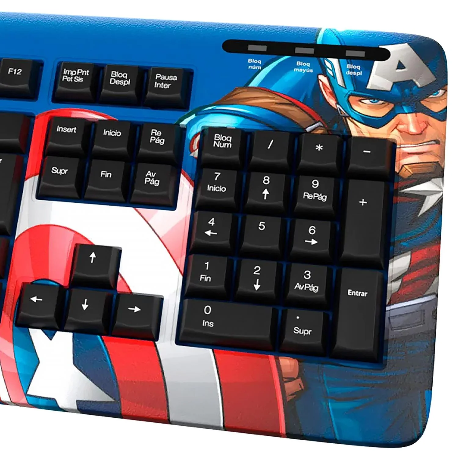 Teclado XTECH EDICION CAPITAN AMERICA USB Español Azul XTK-M401CA - Image 3