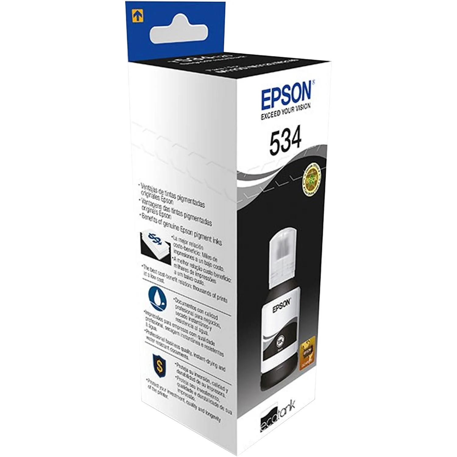 Botella Tinta EPSON T534 M1100 M1120 M2140 M2170 M3180 M3170 M1180 M2120 120ml Negro T534120-AL - Image 2