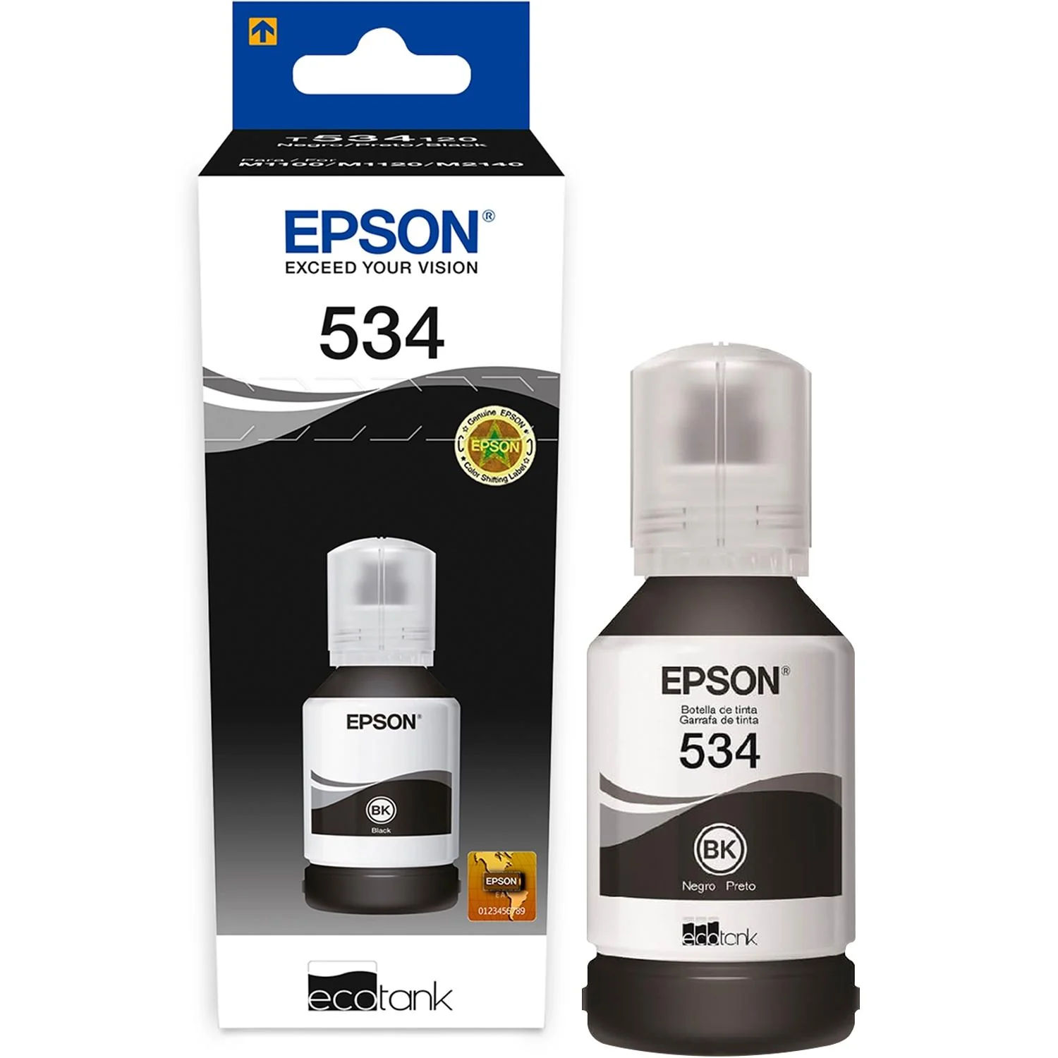 Botella Tinta EPSON T534 M1100 M1120 M2140 M2170 M3180 M3170 M1180 M2120 120ml Negro T534120-AL - Image 5