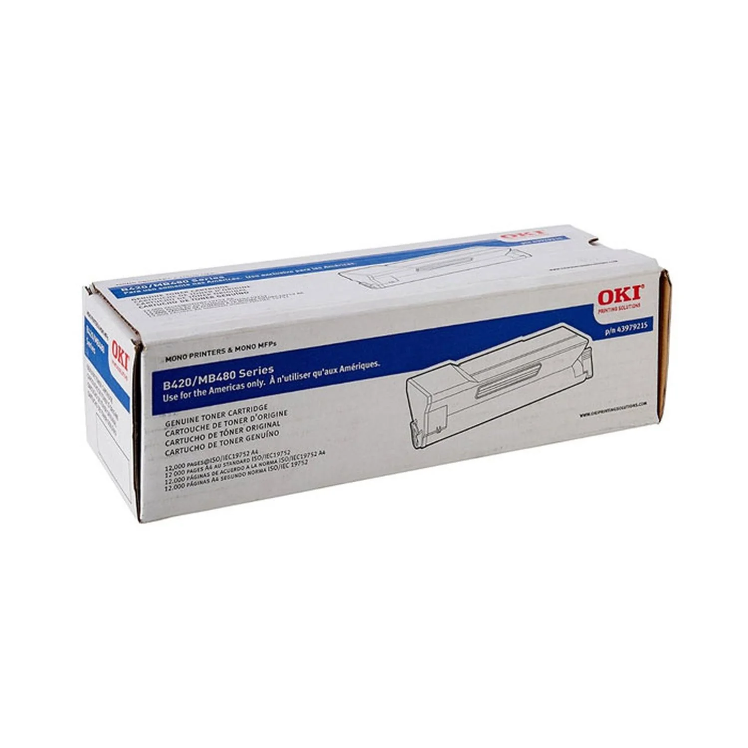 Toner OKIDATA Original B420 MB480 12 Mil Paginas #43979215 - Image 3