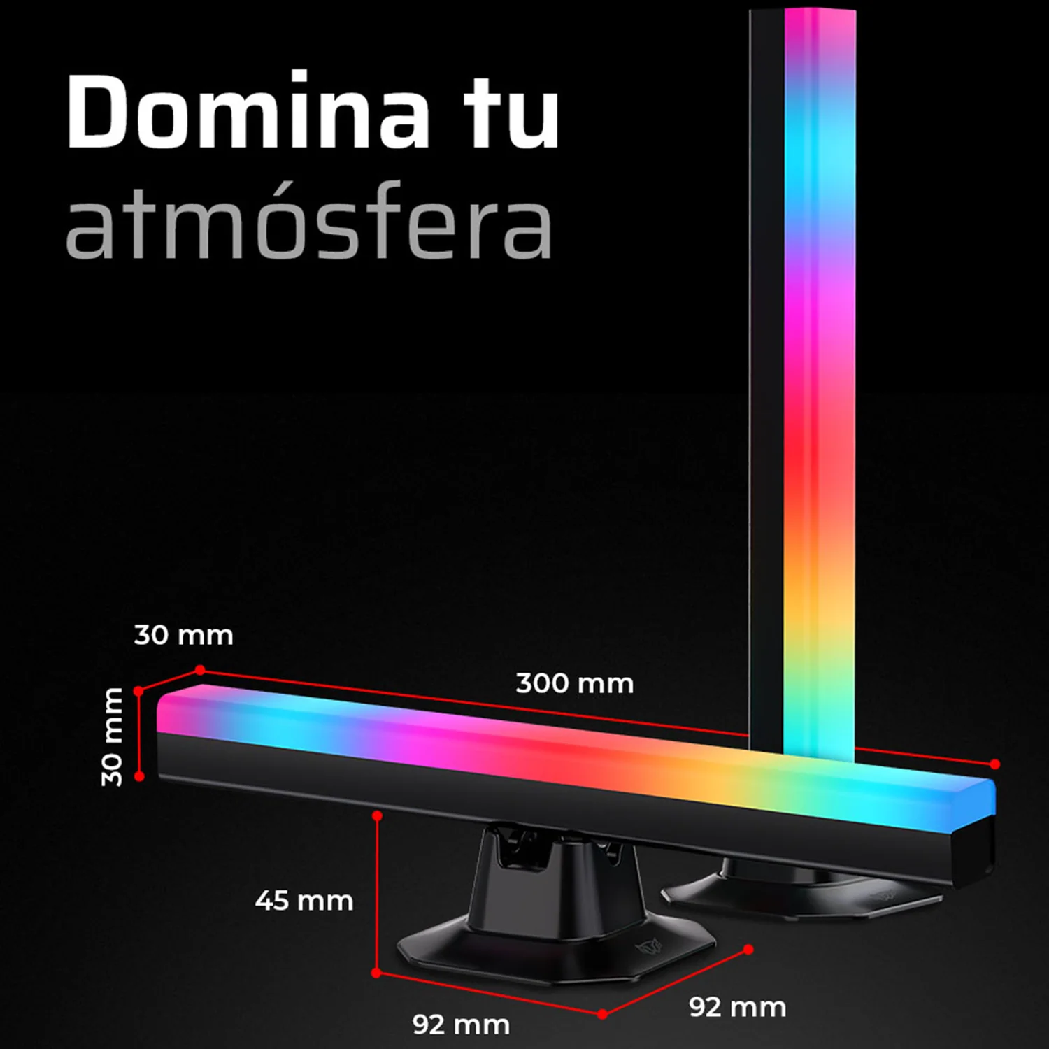 Torres de Iluminacion para escritorio BALAM RUSH SPLENDOR GLOW IT3000 RGB Control/Bluetooth Ajustable Negro BR-942331 - Image 3