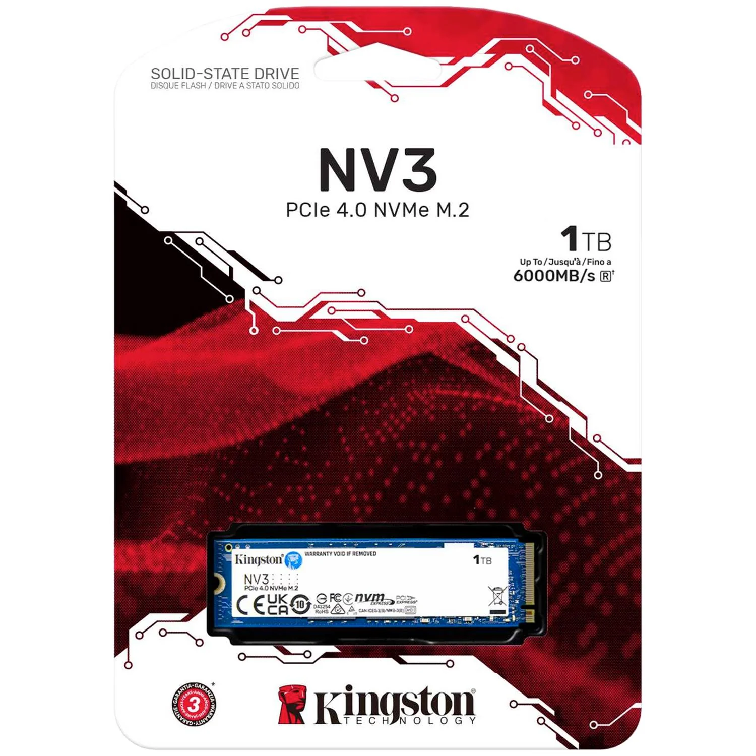 Unidad de Estado Solido SSD M.2 1TB KINGSTON NVMe PCIe 4.0 6000/4000 MB/s SNV3S/1000G - Image 5