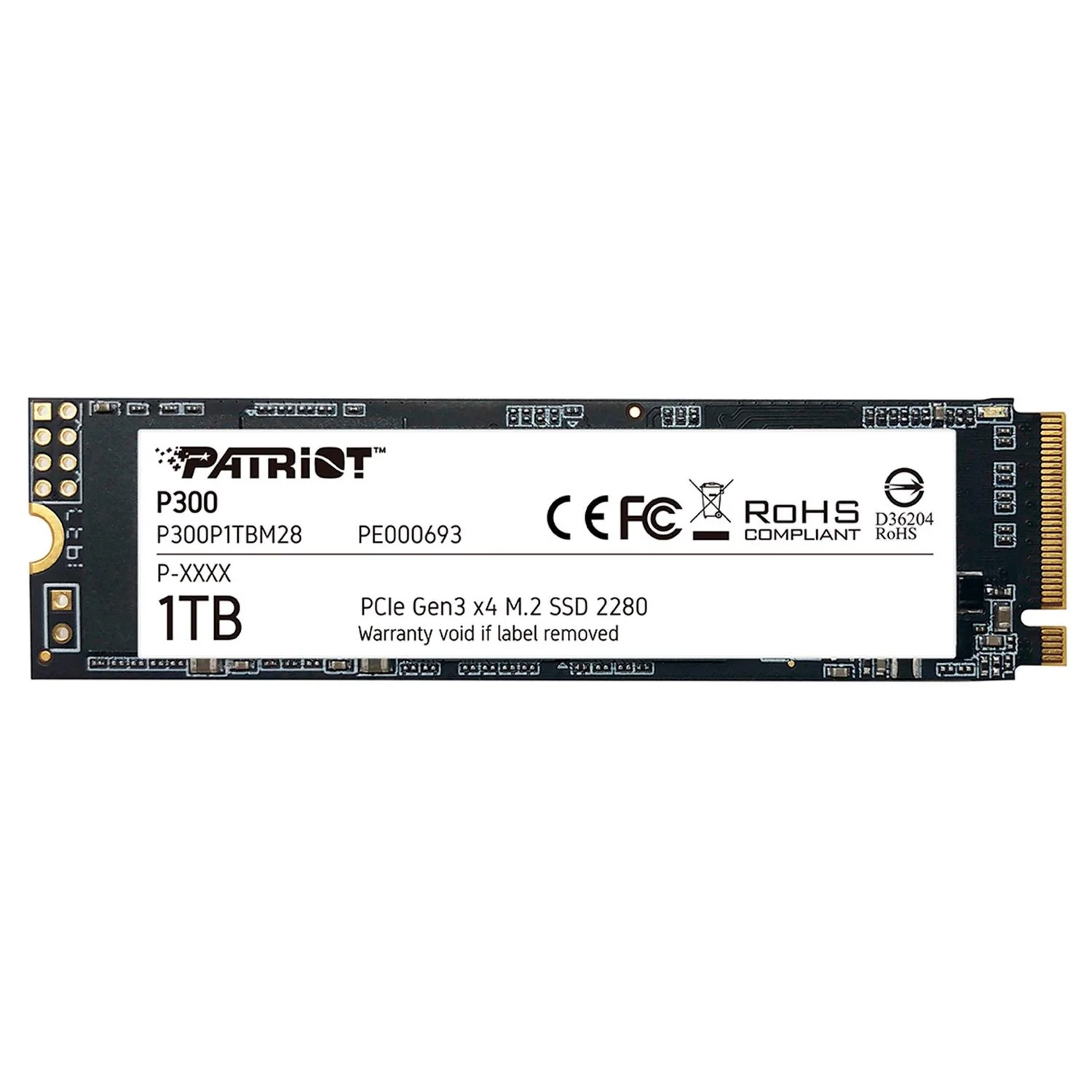 Unidad de Estado Solido SSD M.2 1TB PATRIOT P300 NVMe PCIe 3.0 2100/1650 MB/s P300P1TBM28