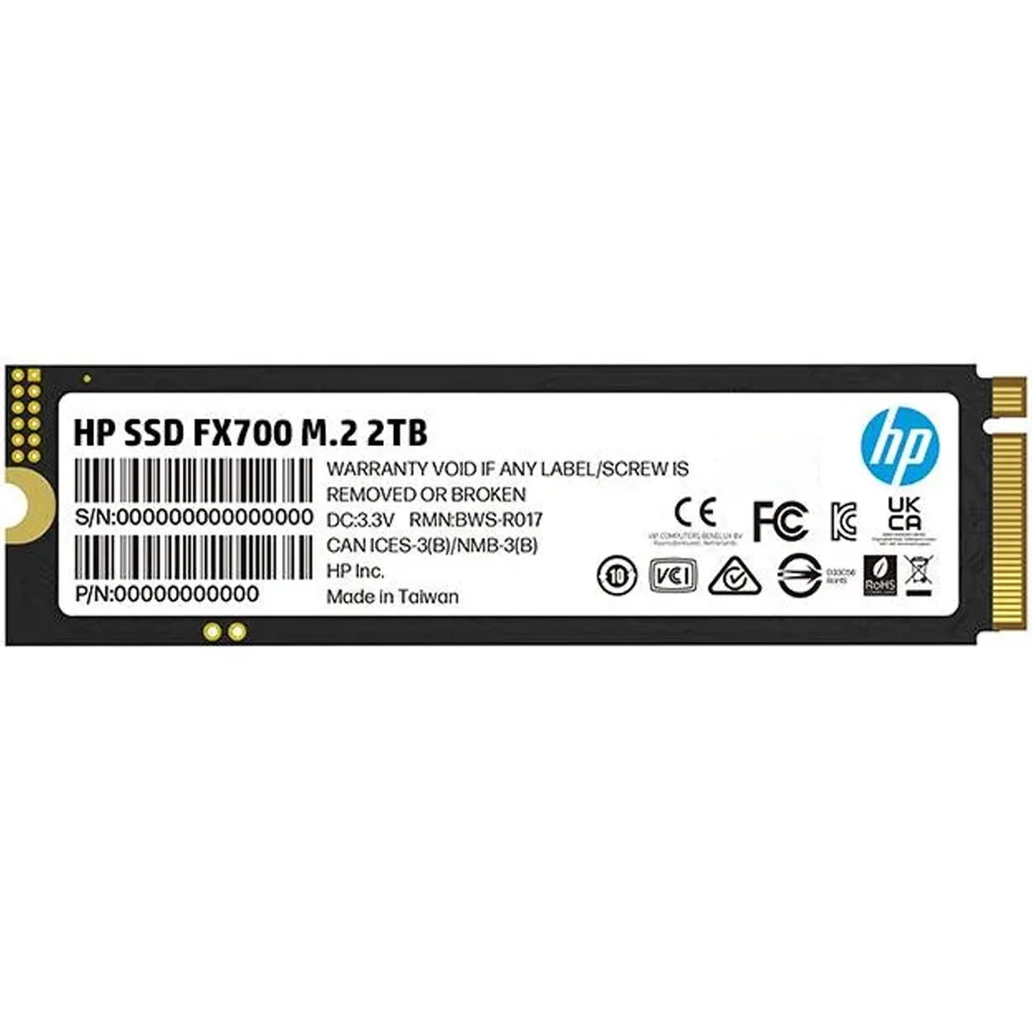 Unidad de Estado Solido SSD M.2 2TB HP FX700 NVMe PCIe 4.0 7200/6200 MB/S 8U2N5AA