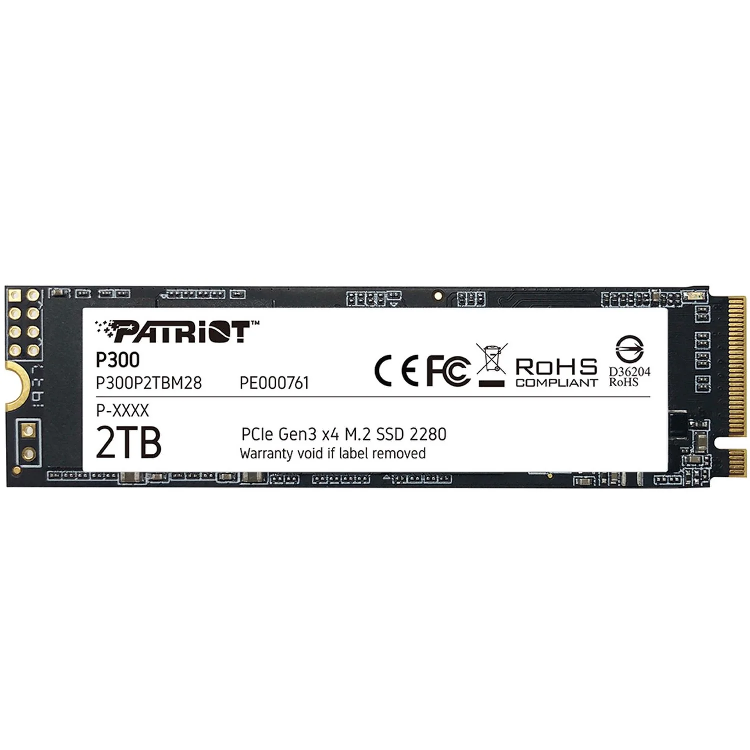 Unidad de Estado Solido SSD M.2 2TB PATRIOT P300 NVMe PCIe 3.0 2100/1650 MB/S P300P2TBM28