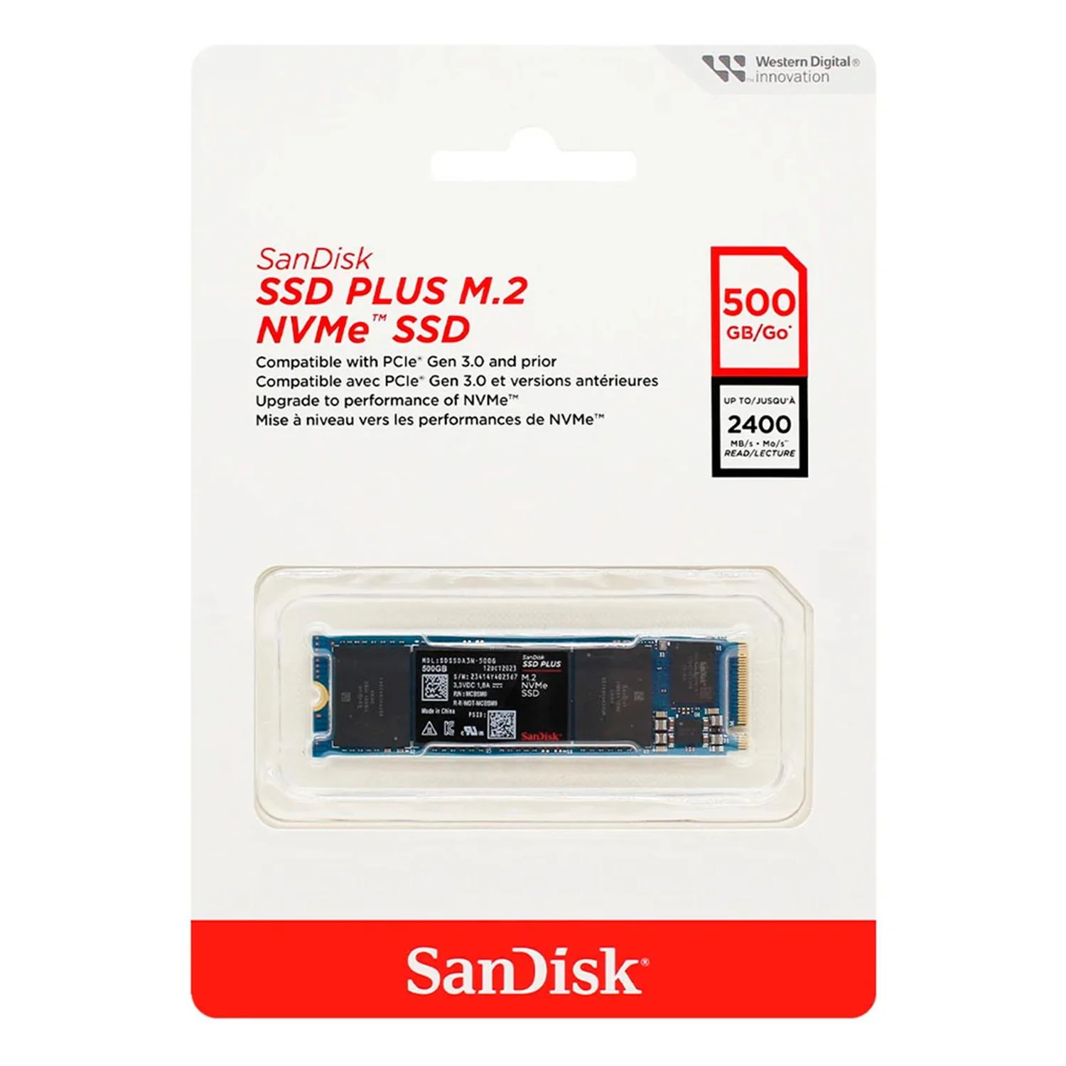 Unidad de Estado Solido SSD M.2 500GB SANDISK PLUS NVME 2400MB/s SDSSDA3N-500G-G26 - Image 5