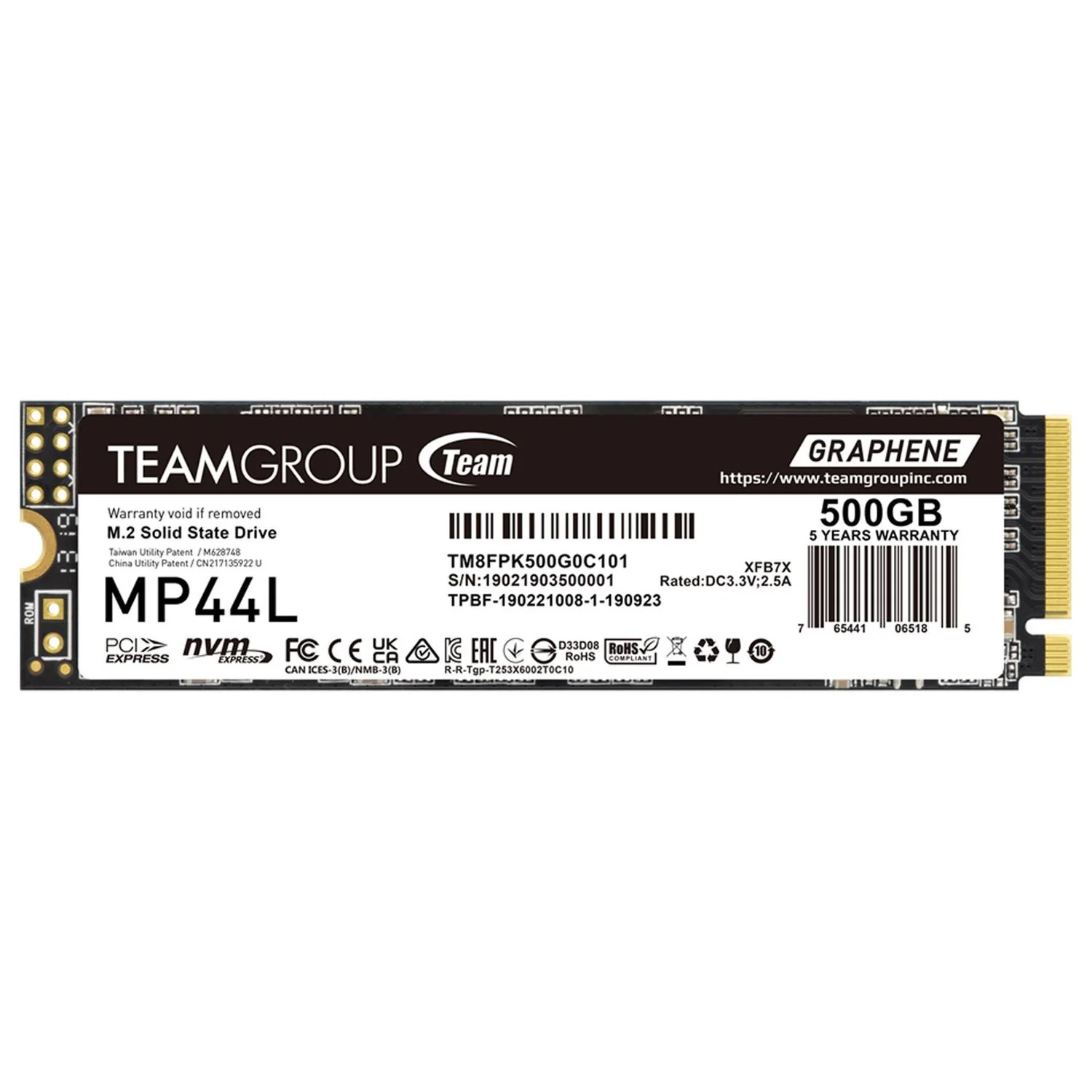 Unidad de Estado Solido SSD M.2 500GB TEAMGROUP MP44L 5000/2500 MB/s TM8FPK500G0C101
