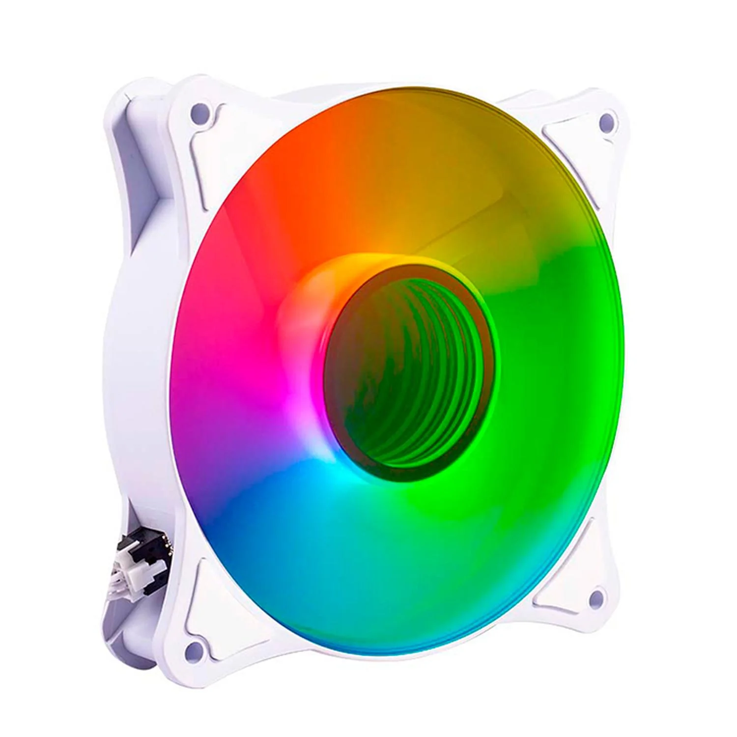 Ventilador Gamer BALAM RUSH EOLOX BLAZE EX90W 120mm ARGB Diseño Circular Rainbow 1200RPM Blanco 3 Pin BR-938037 - Image 2