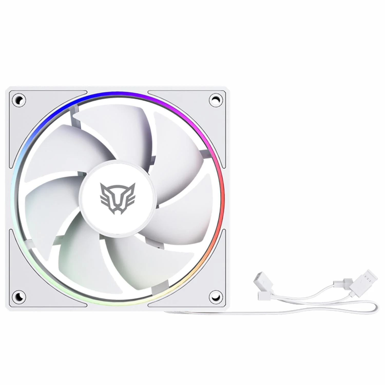 Ventilador Gamer BALAM RUSH EOLOX BORA EXB85 120mm ARGB Diseño Cuadrado PWM 4 pin + Aura 1600RPM Blanco BR-942218